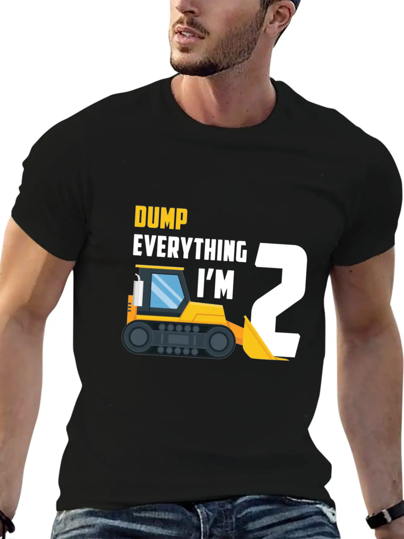 2nd Birthday Boy Toddler Construction Truck Gift Lightweight Cotton T-Shirt – Daily Comfort Graphic Shirt
