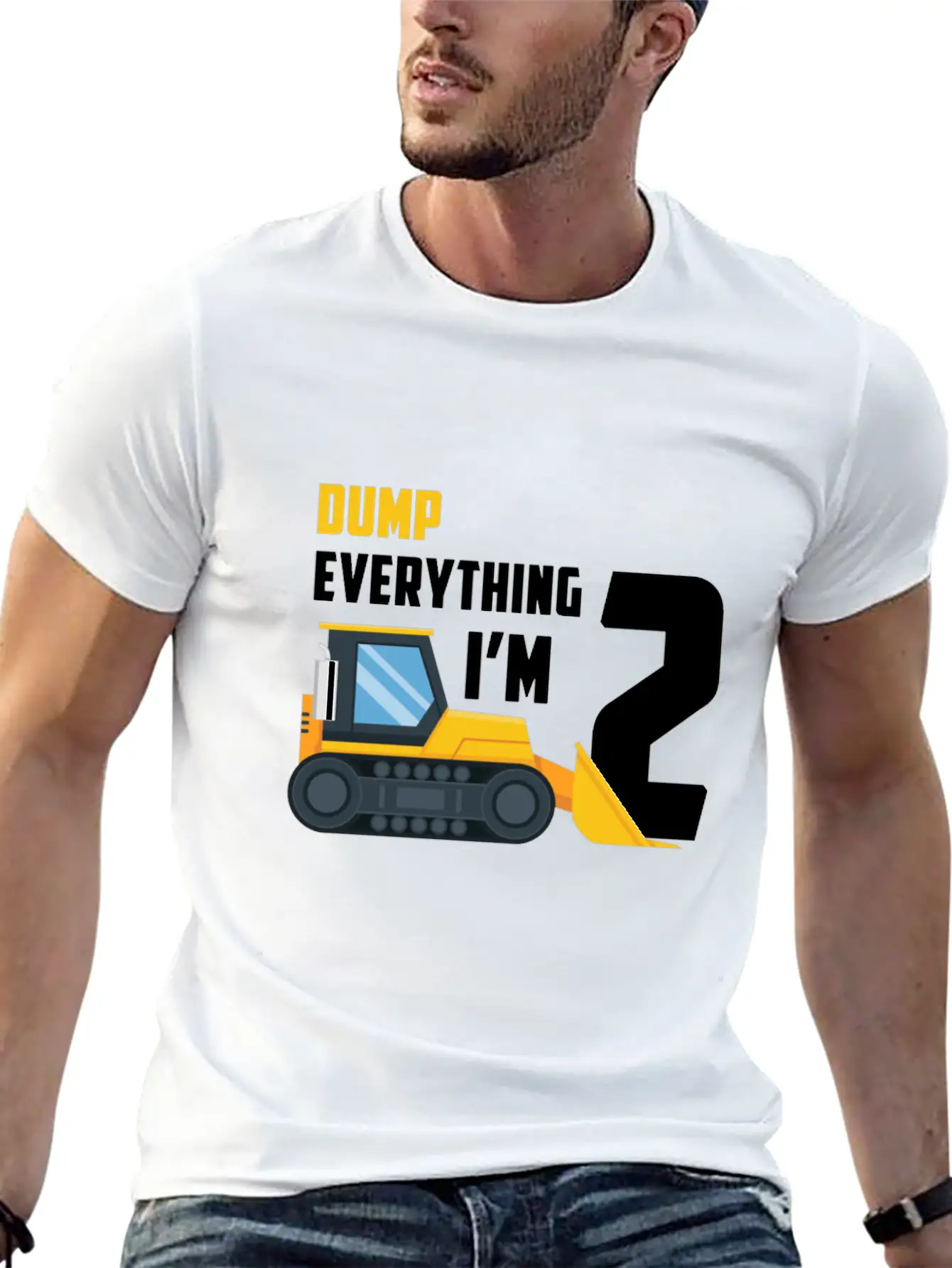 2nd Birthday Boy Toddler Construction Truck Gift Lightweight Cotton T-Shirt – Daily Comfort Graphic Shirt