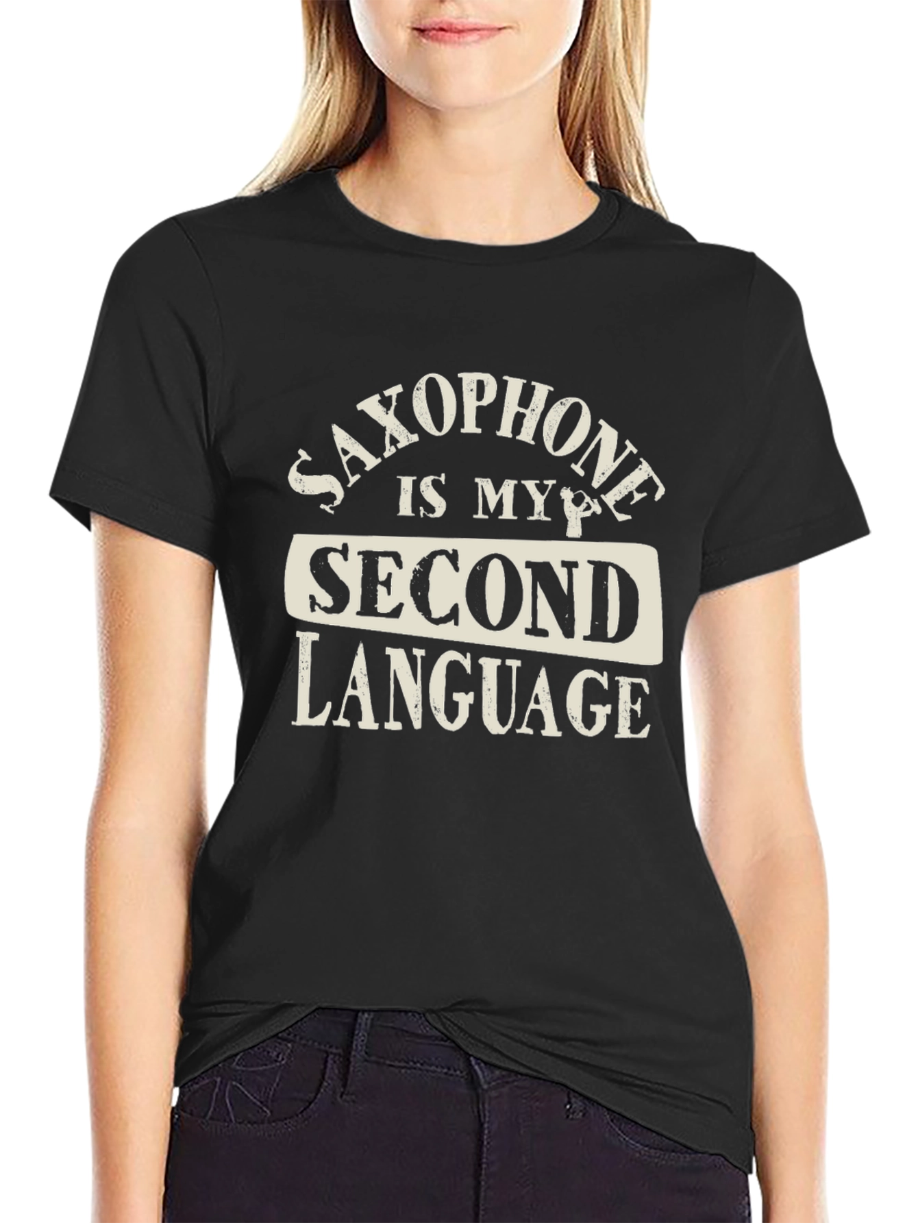 Saxophone is My Second Language Graphic T-Shirt