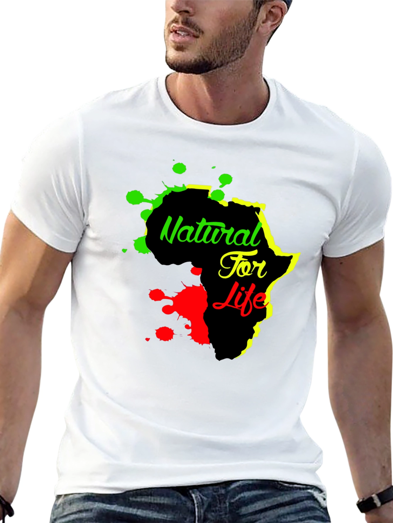 Natural For Life Africa Graphic Print Black T-Shirt