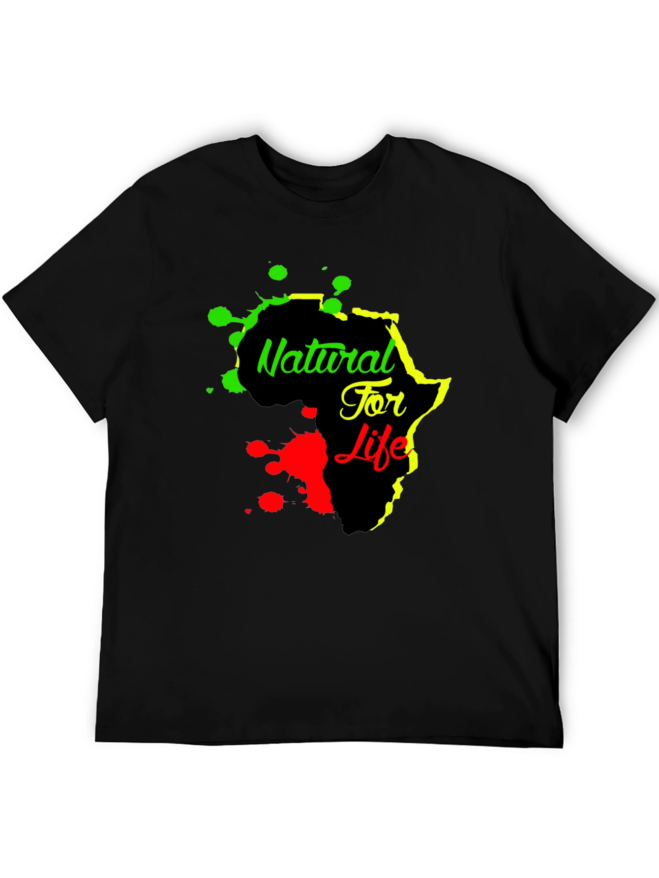 Natural For Life Africa Graphic Print Black T-Shirt