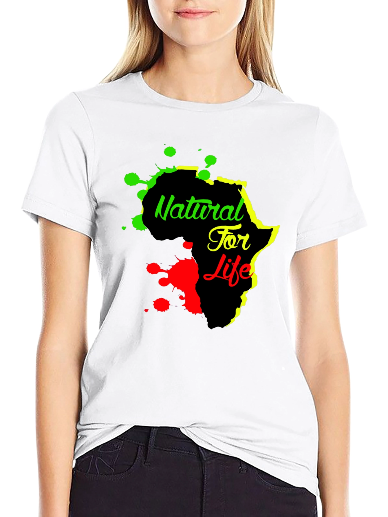 Natural For Life Africa Graphic Print Black T-Shirt