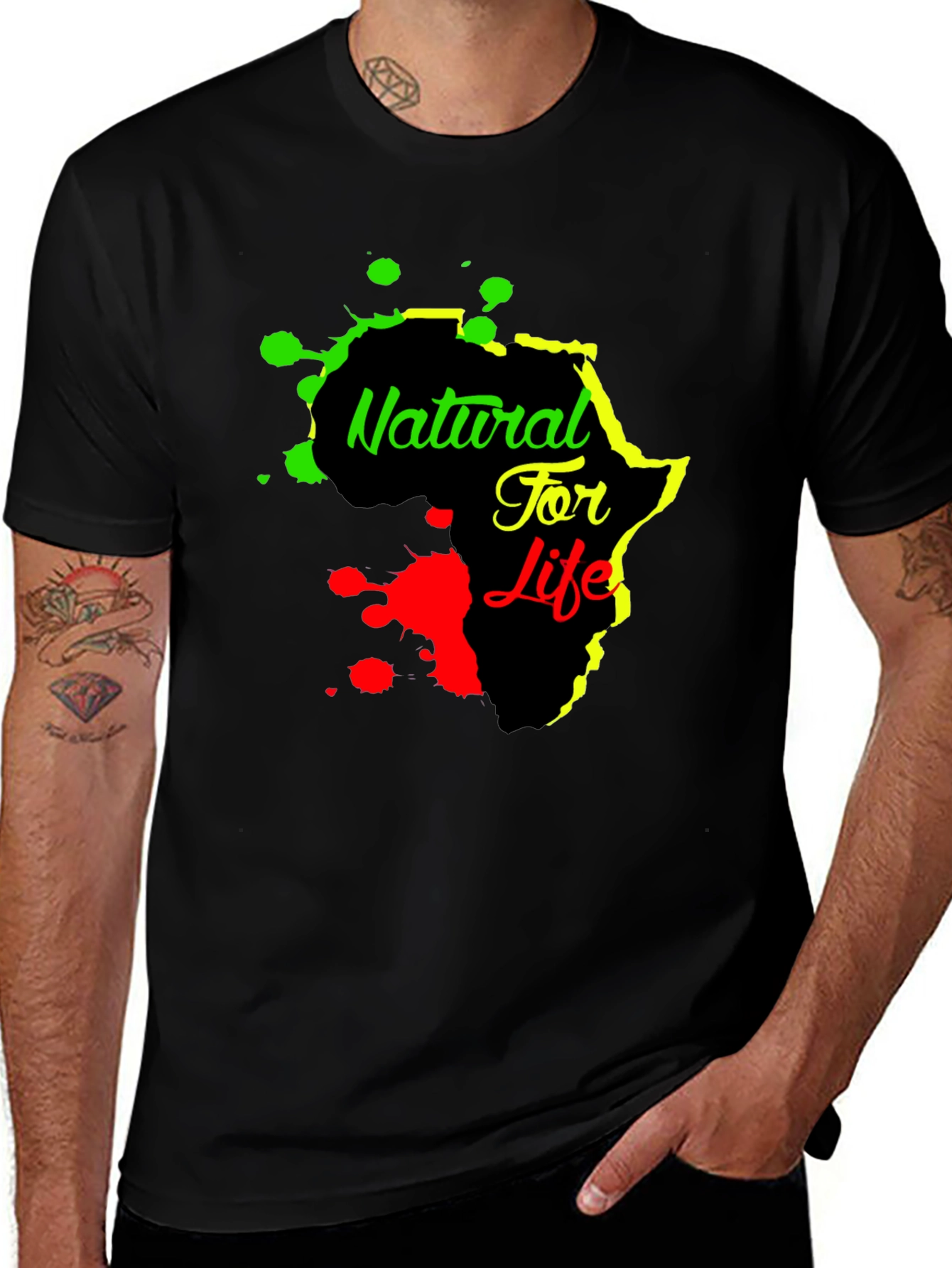 Natural For Life Africa Graphic Print Black T-Shirt