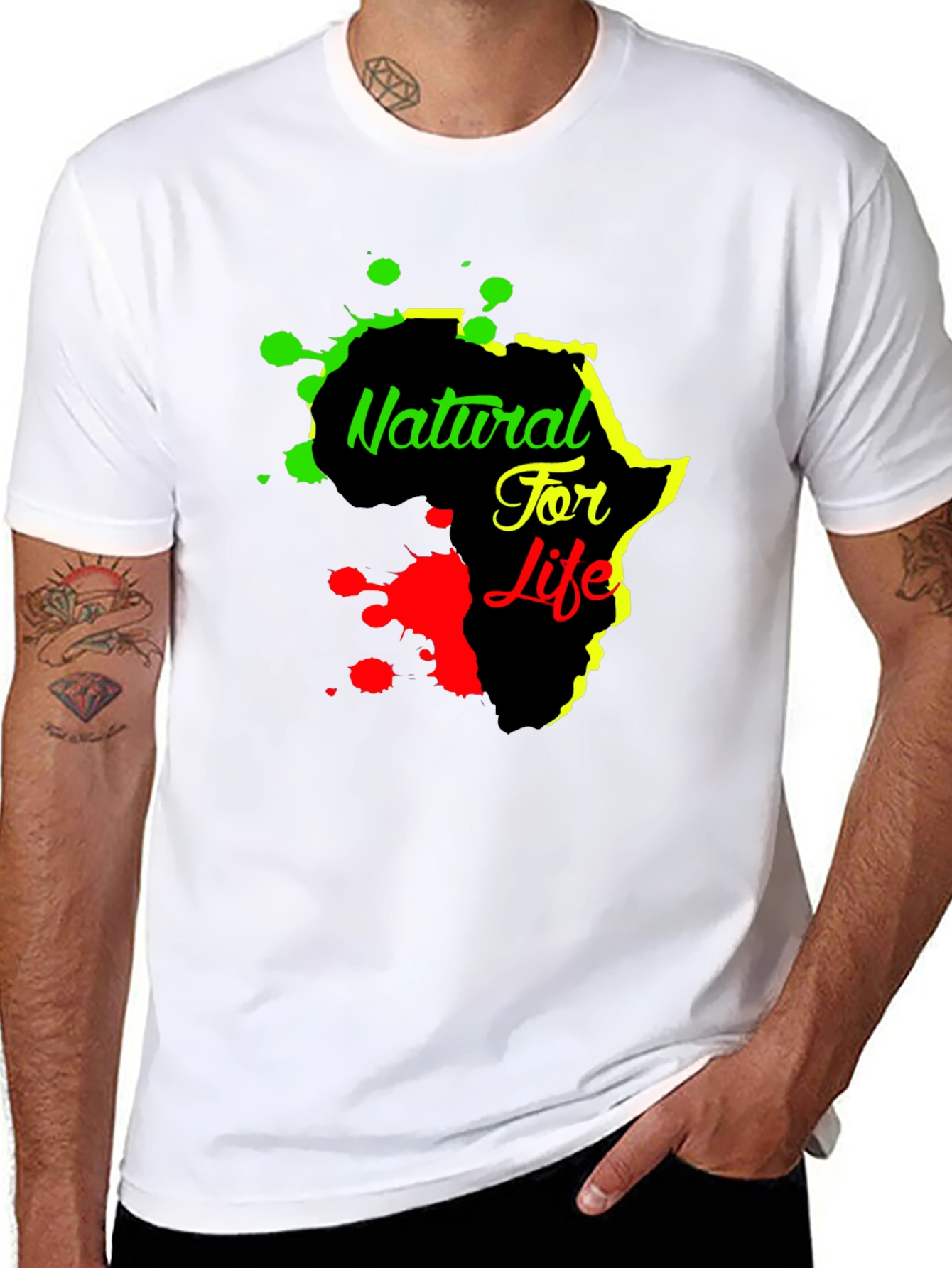 Natural For Life Africa Graphic Print Black T-Shirt