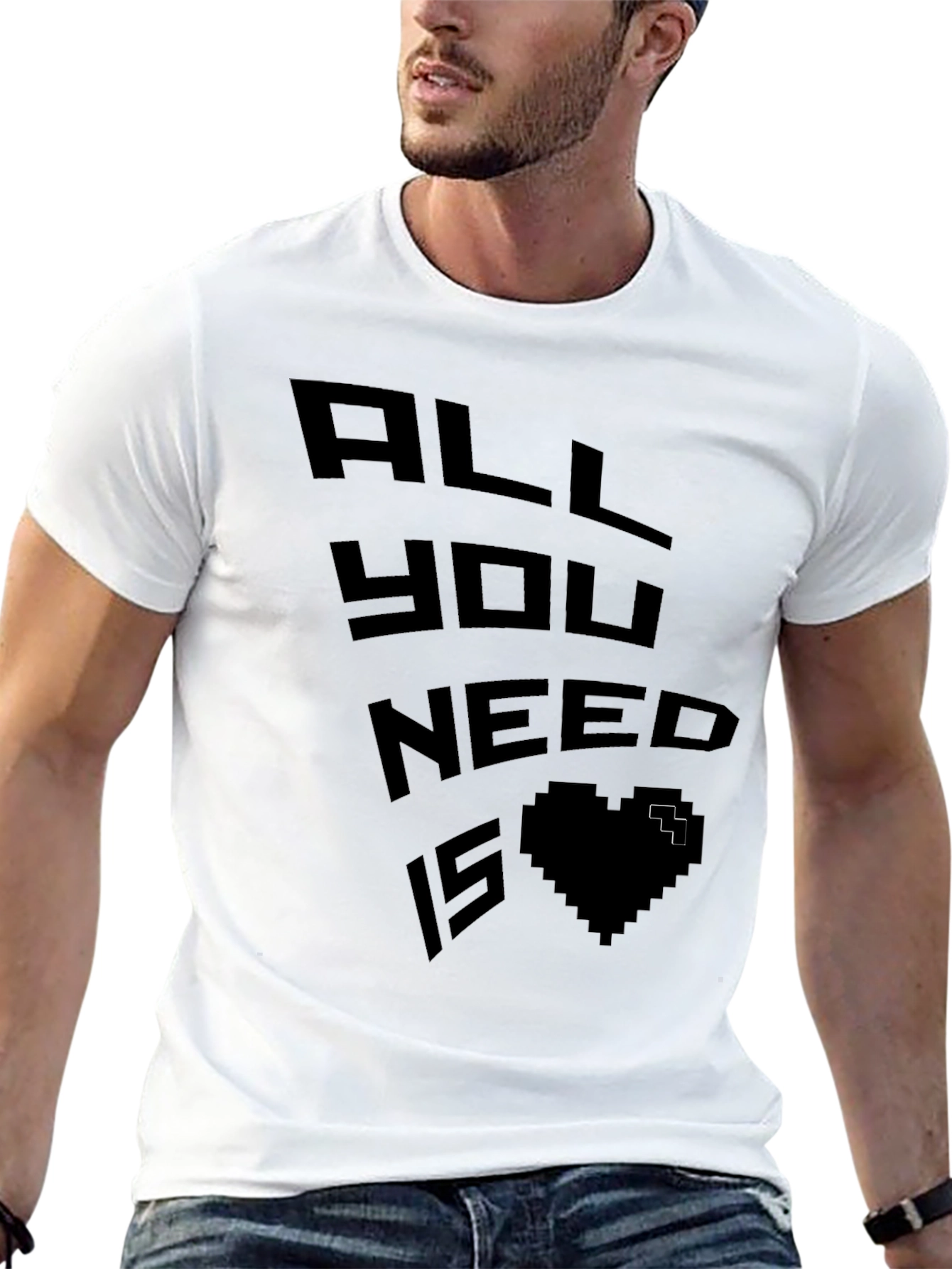 Pixel Heart Graphic Tee - Gamer Love Shirt