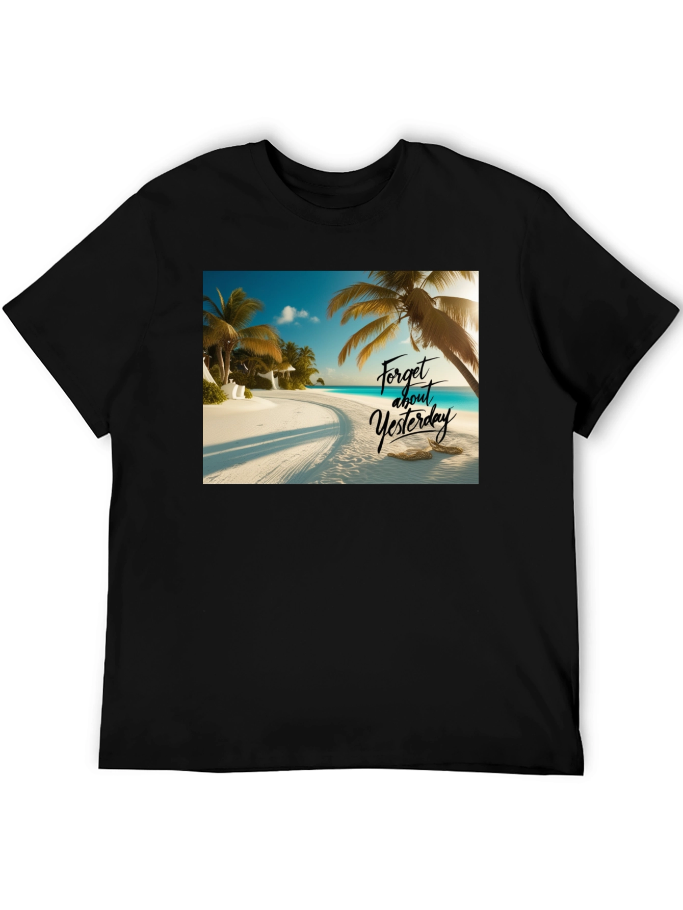 Beach Vibes Black T-Shirt - Forget Yesterday