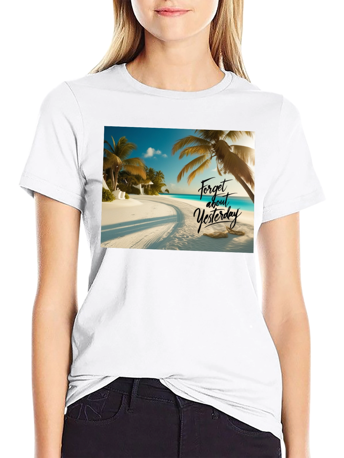 Beach Vibes Black T-Shirt - Forget Yesterday