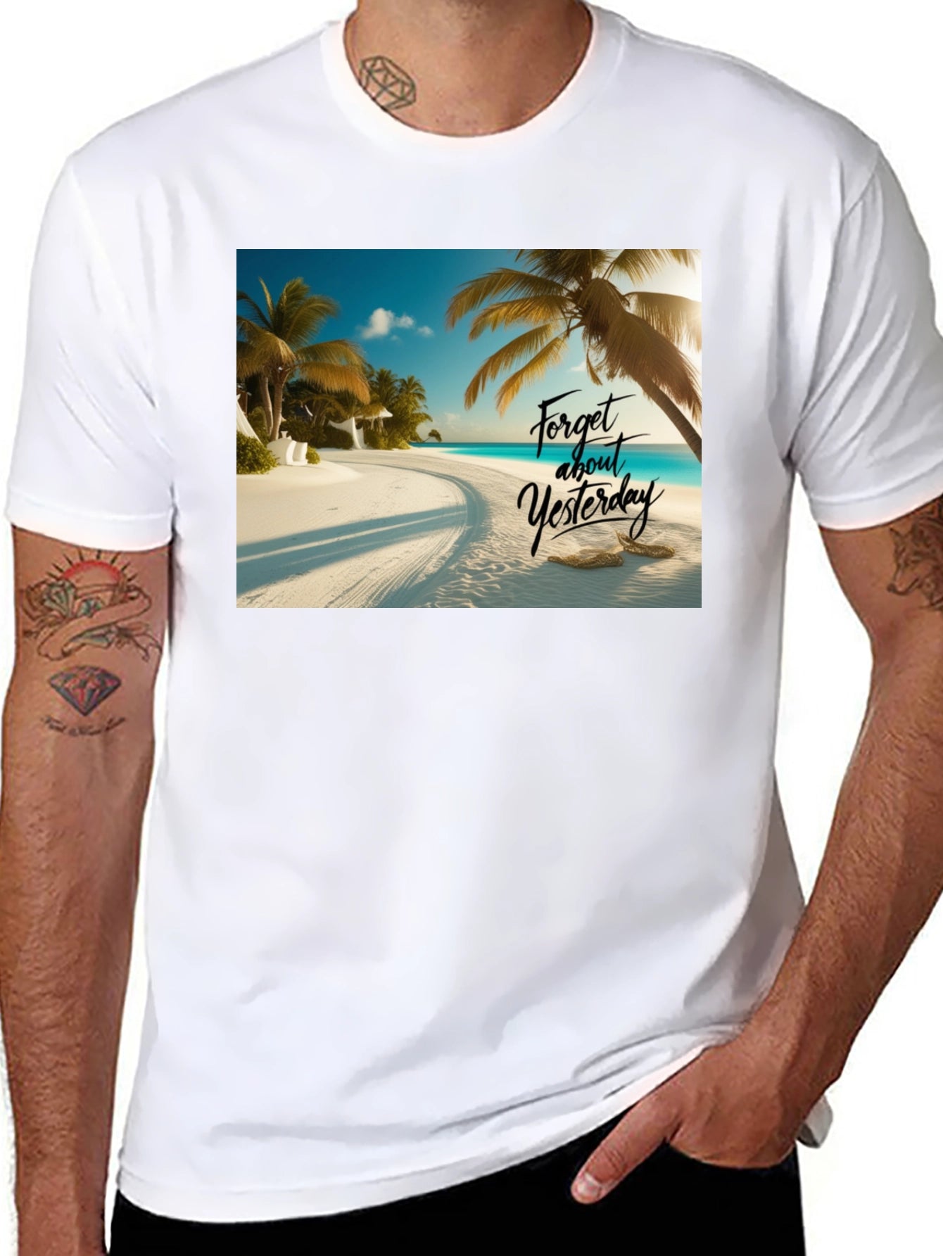 Beach Vibes Black T-Shirt - Forget Yesterday