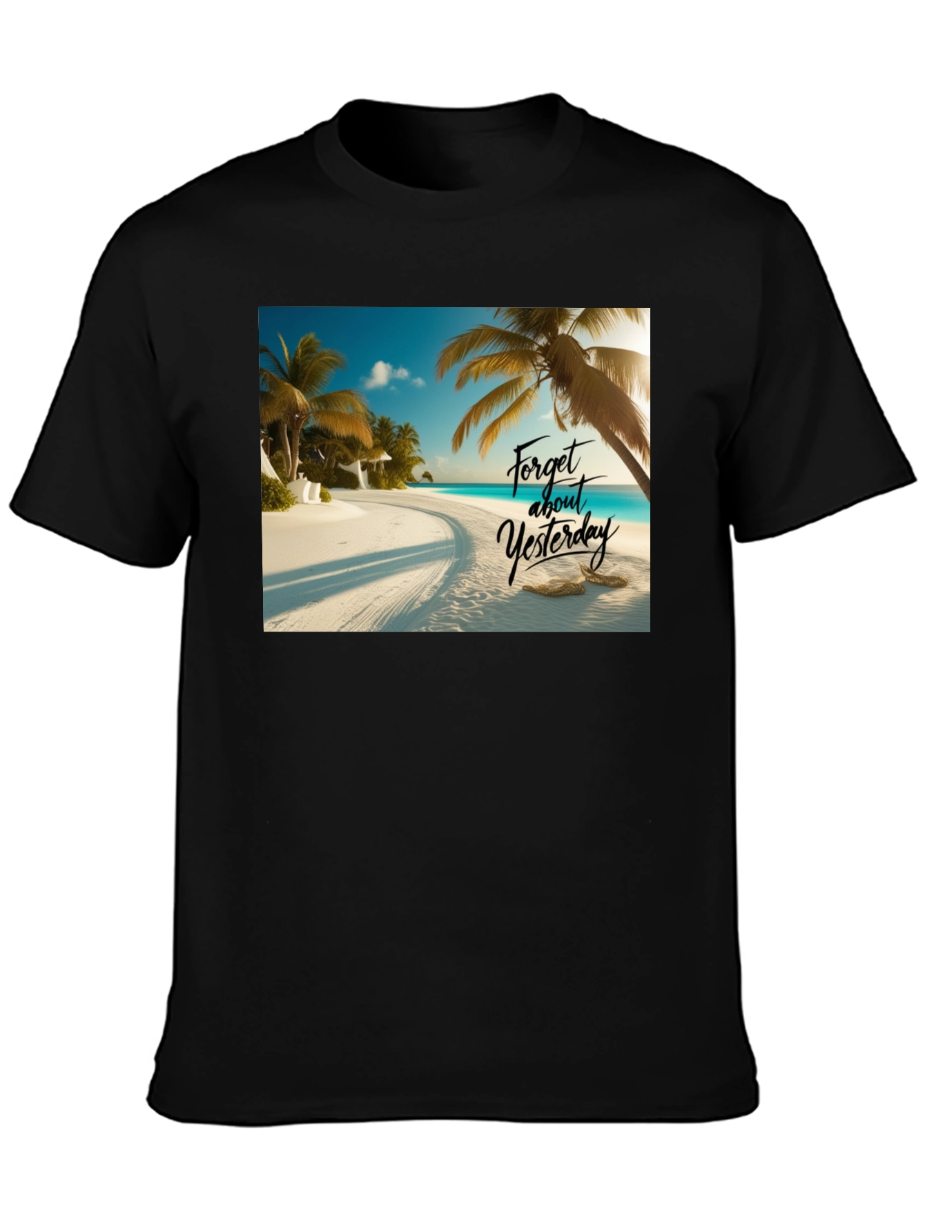 Beach Vibes Black T-Shirt - Forget Yesterday