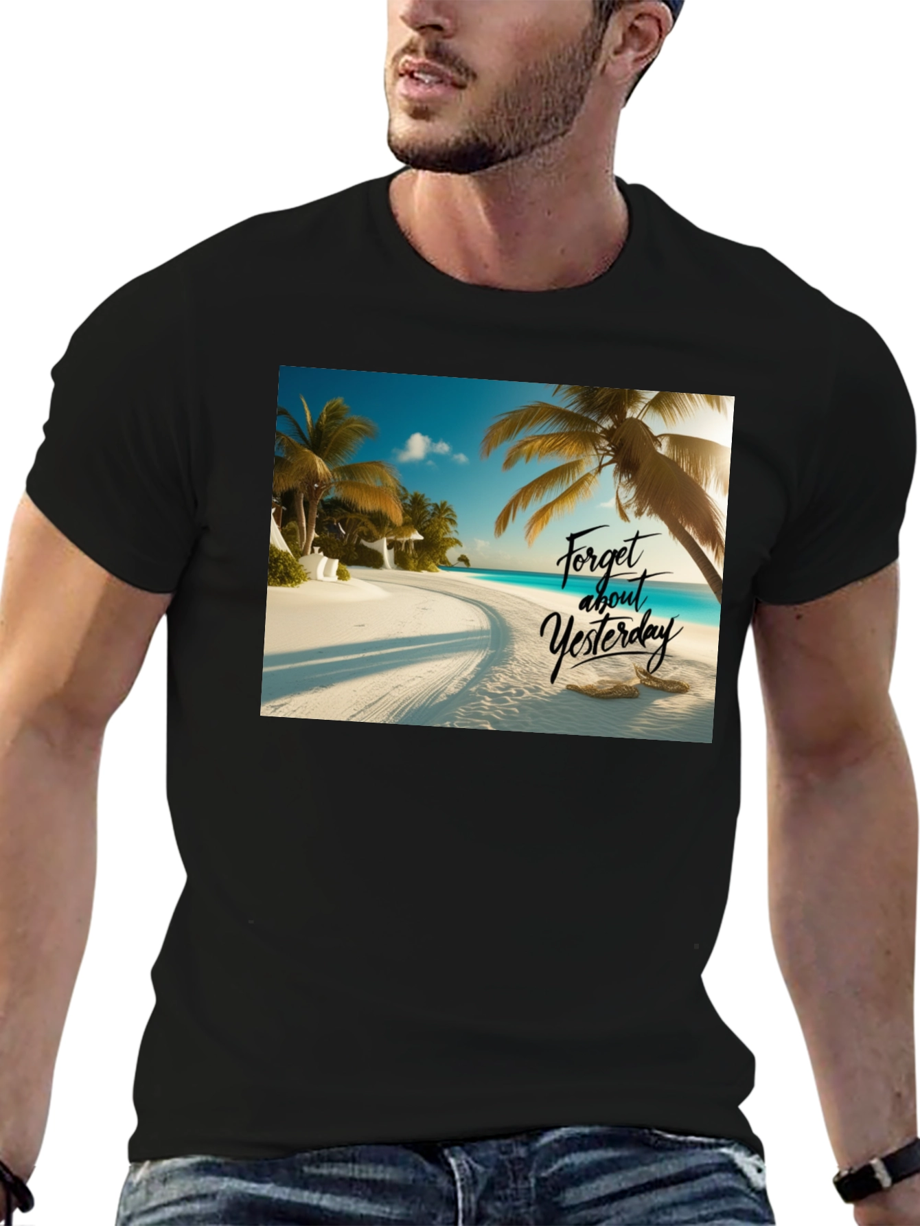 Beach Vibes Black T-Shirt - Forget Yesterday