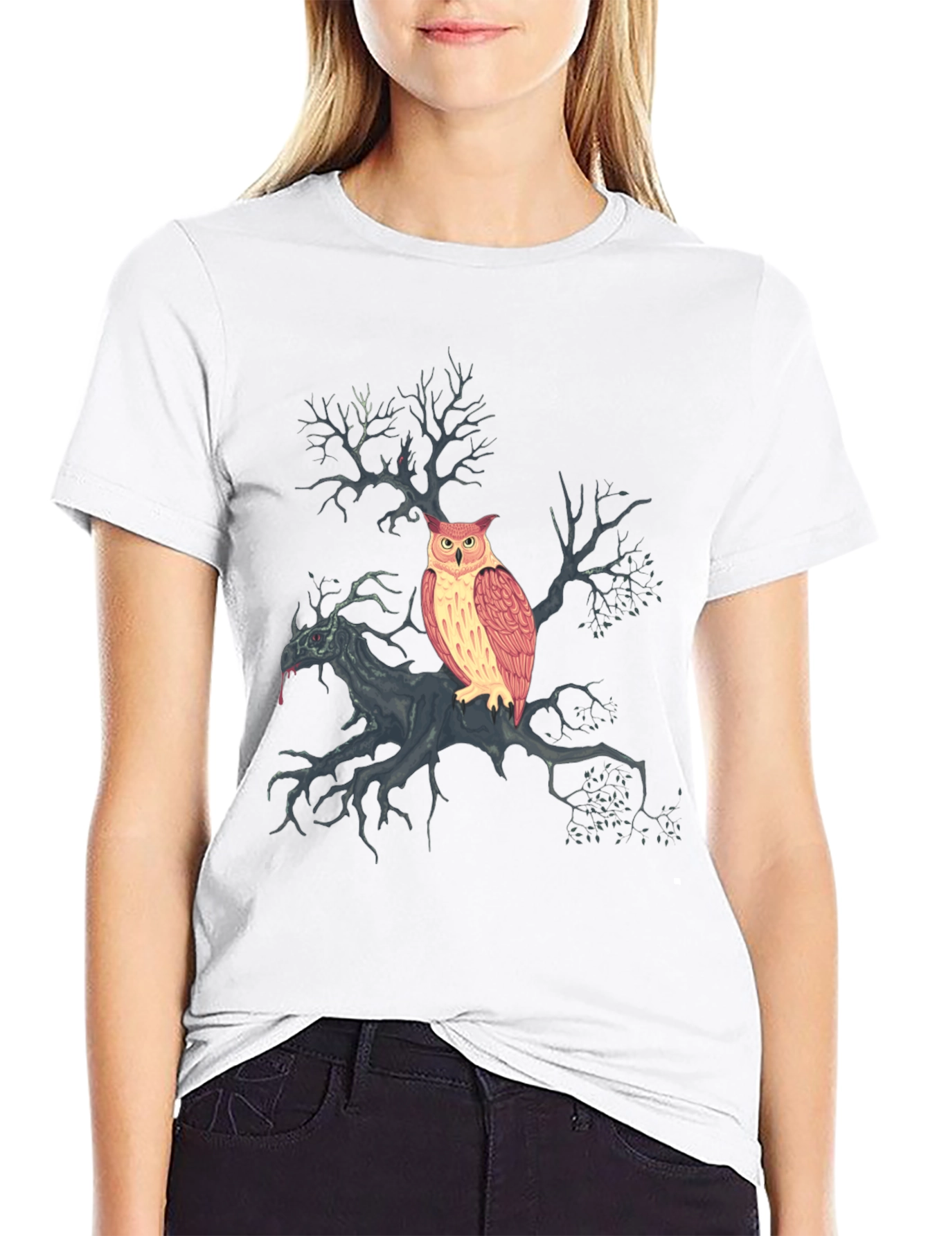 Owl & Tree Graphic T-Shirt