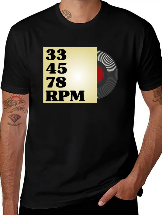 33 45 78 RPM Vinyl Records Collector Retro Modern Fit Casual T-Shirt – Clean And Versatile Design