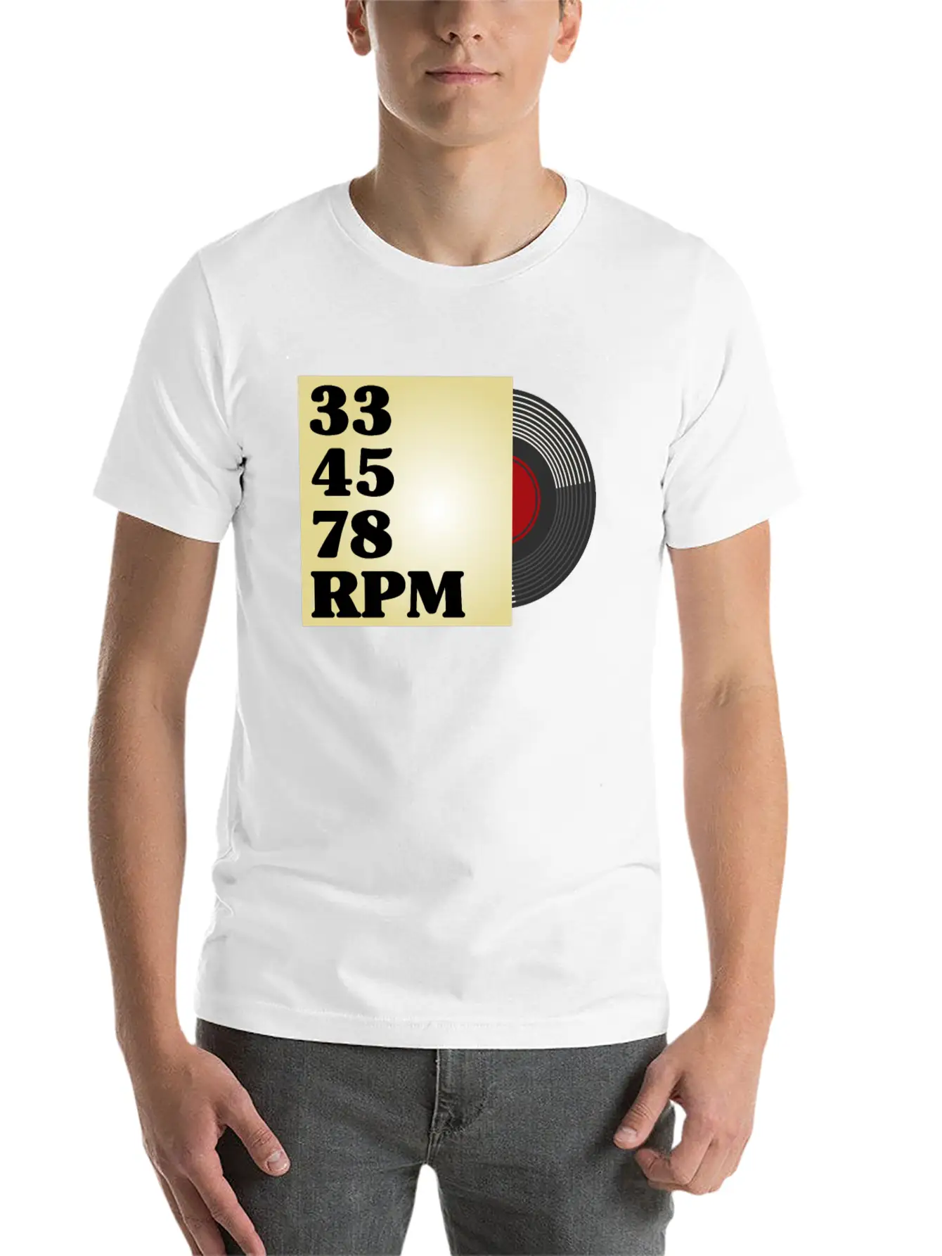 33 45 78 RPM Vinyl Records Collector Retro Modern Fit Casual T-Shirt – Clean And Versatile Design