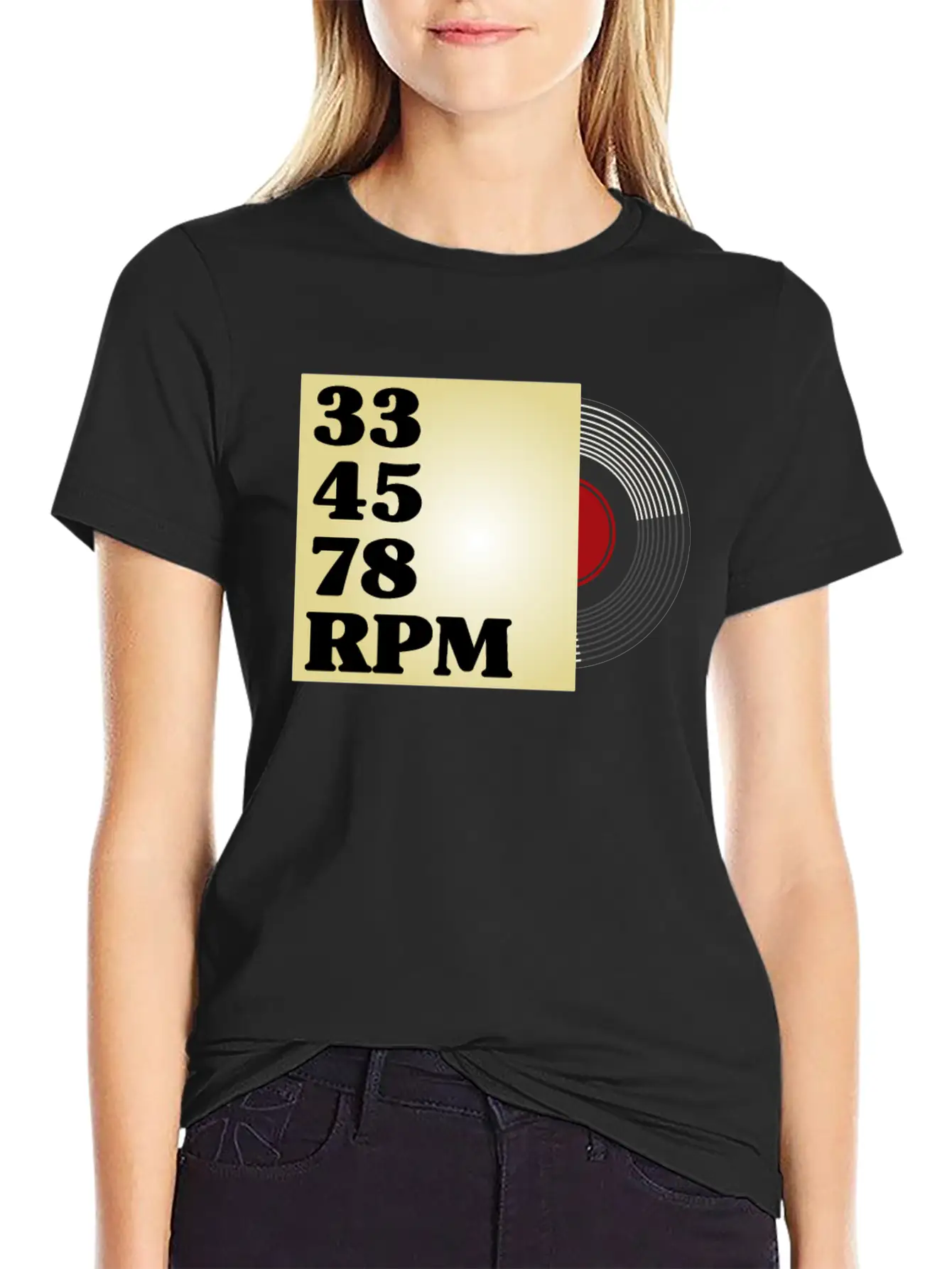 33 45 78 RPM Vinyl Records Collector Retro Modern Fit Casual T-Shirt – Clean And Versatile Design