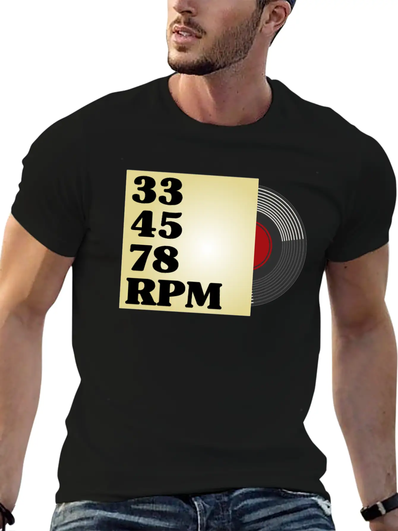 33 45 78 RPM Vinyl Records Collector Retro Modern Fit Casual T-Shirt – Clean And Versatile Design