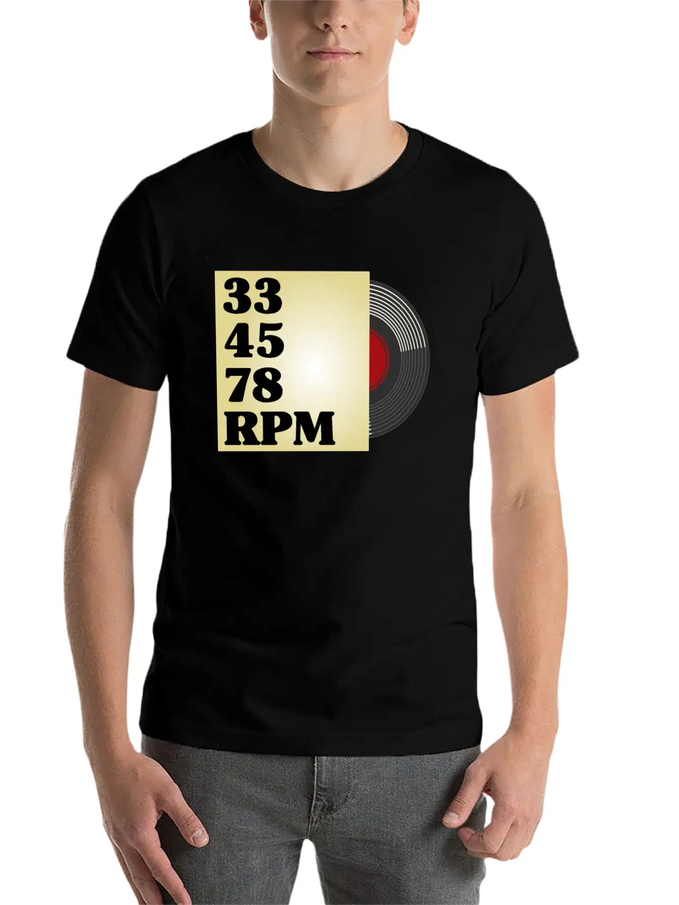 33 45 78 RPM Vinyl Records Collector Retro Modern Fit Casual T-Shirt – Clean And Versatile Design