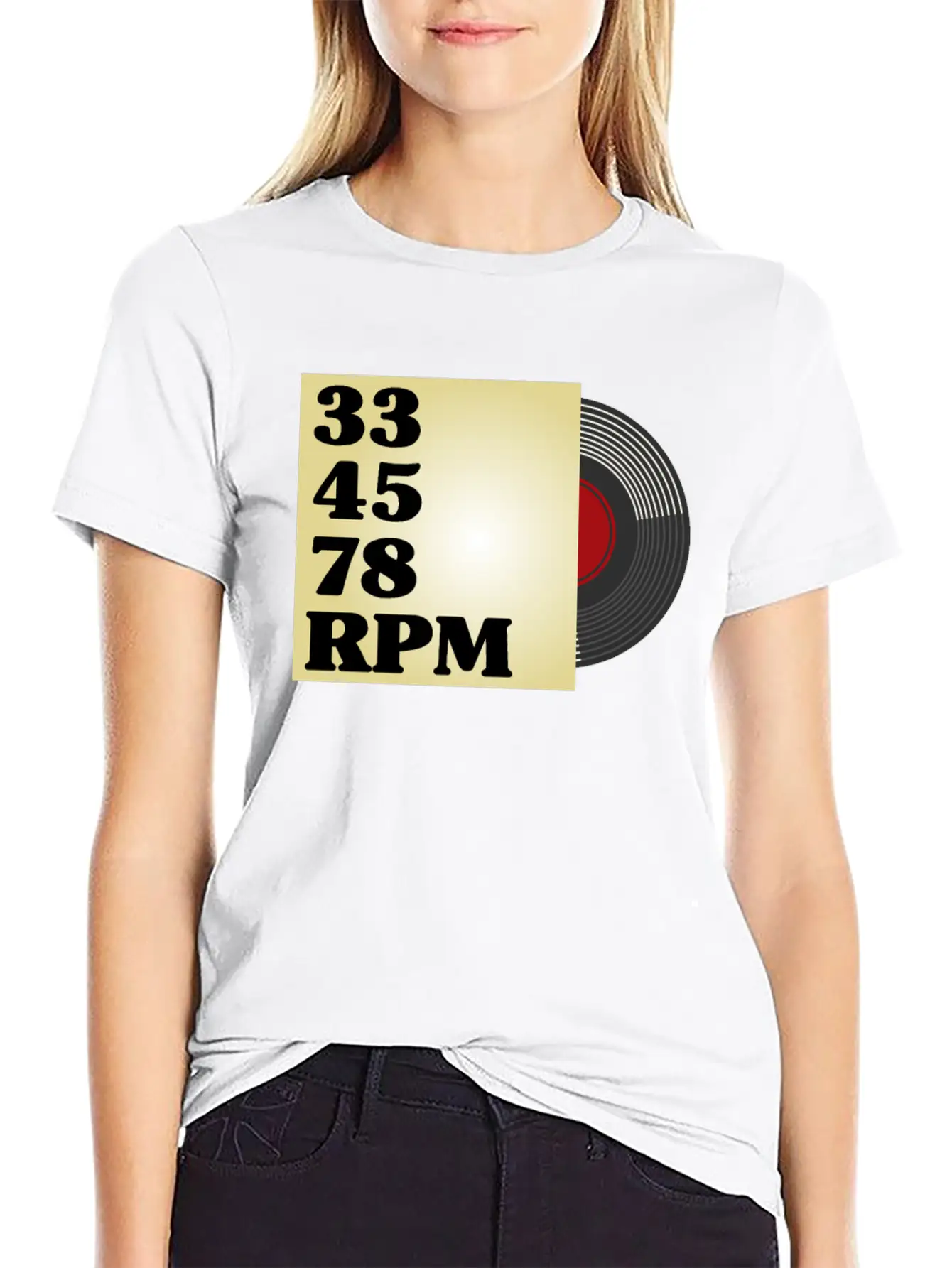 33 45 78 RPM Vinyl Records Collector Retro Modern Fit Casual T-Shirt – Clean And Versatile Design