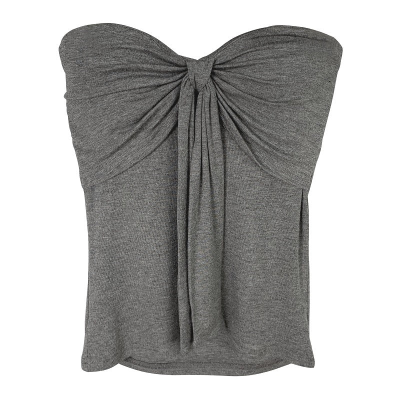 Pleated Padded Tube Top for Women