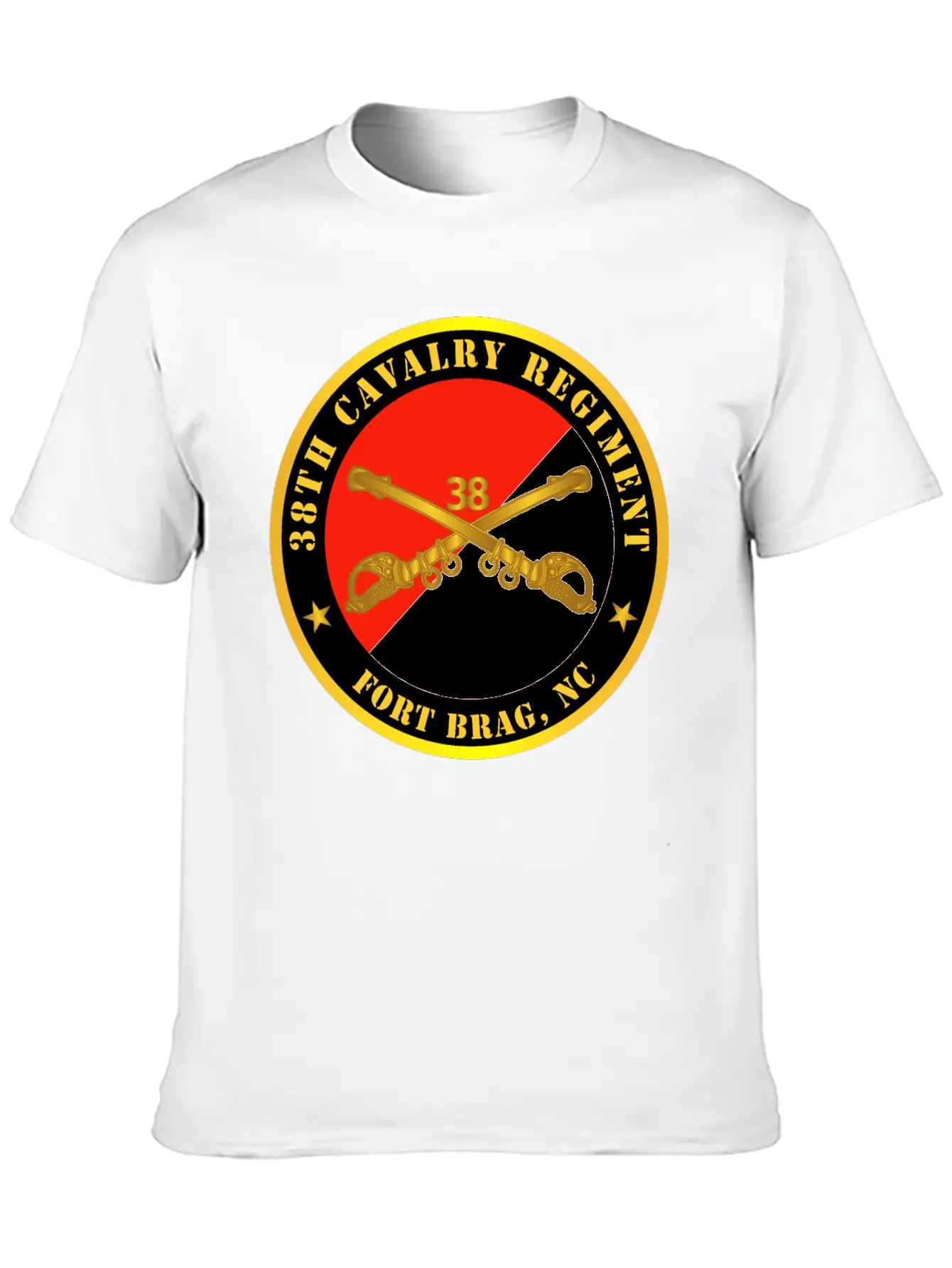 38th Cavalry Regiment Fort Bragg NC W Cav Branch Lightweight Cotton T-Shirt – Daily Comfort Graphic Shirt