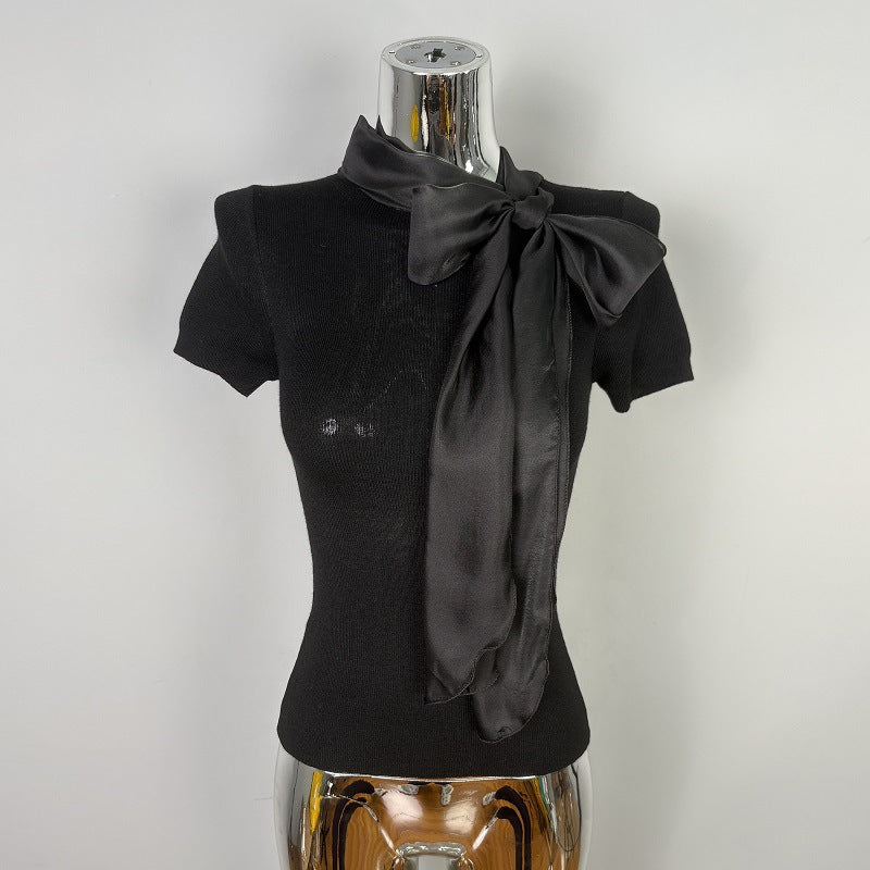Bow top short sleeved t-shirt for women