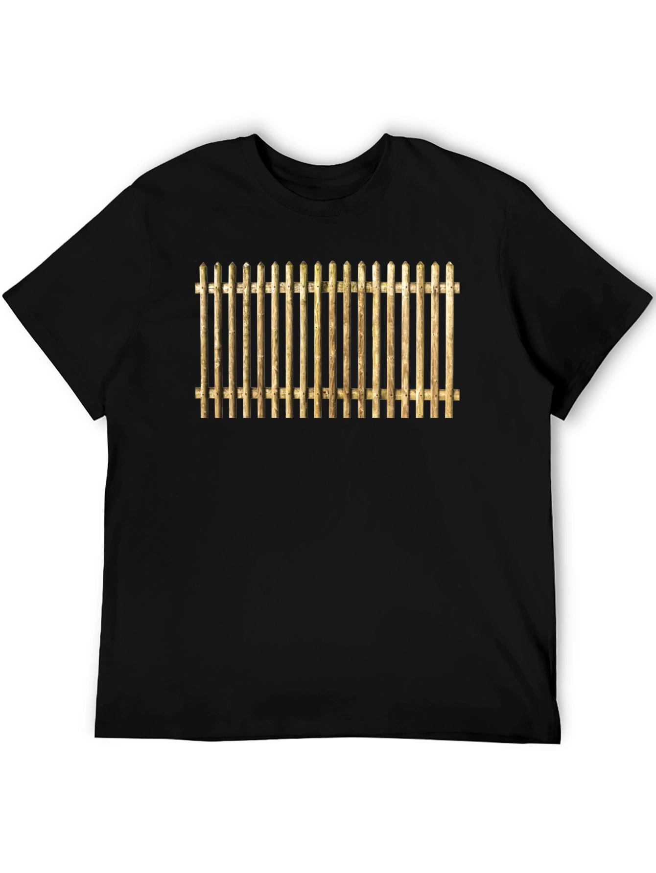 Novelty Fence Graphic T-Shirt - Black Cotton Tee