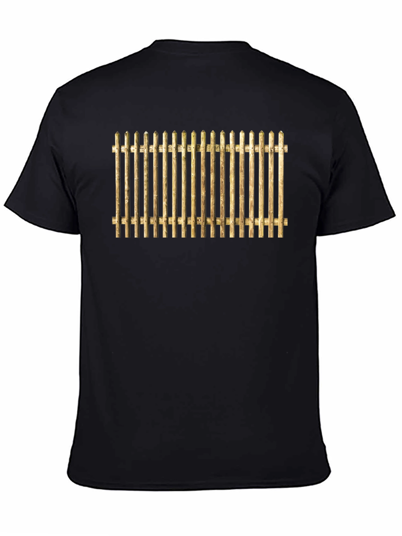 Novelty Fence Graphic T-Shirt - Black Cotton Tee