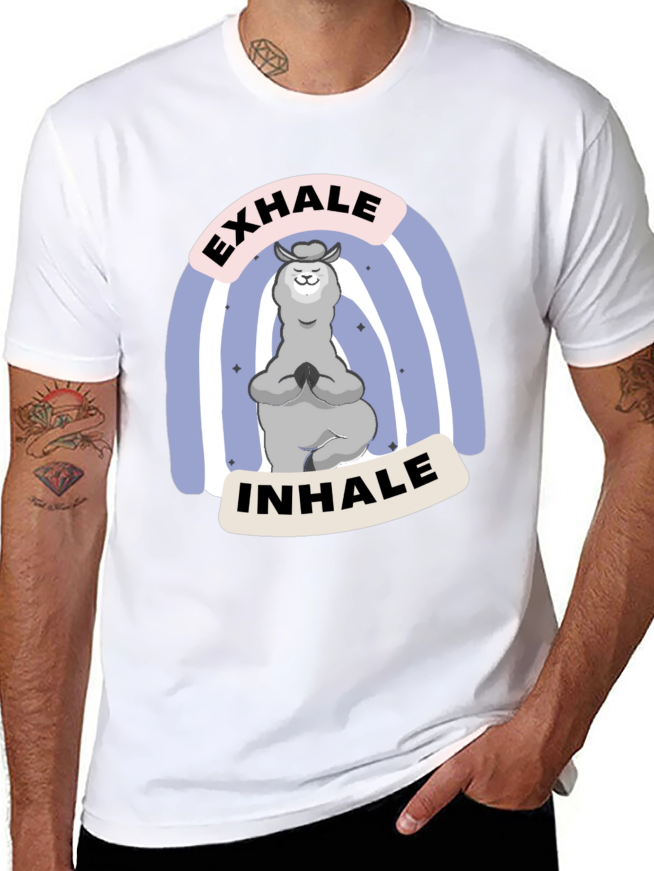 Yoga Llama T-Shirt - Exhale Inhale Relax Tee