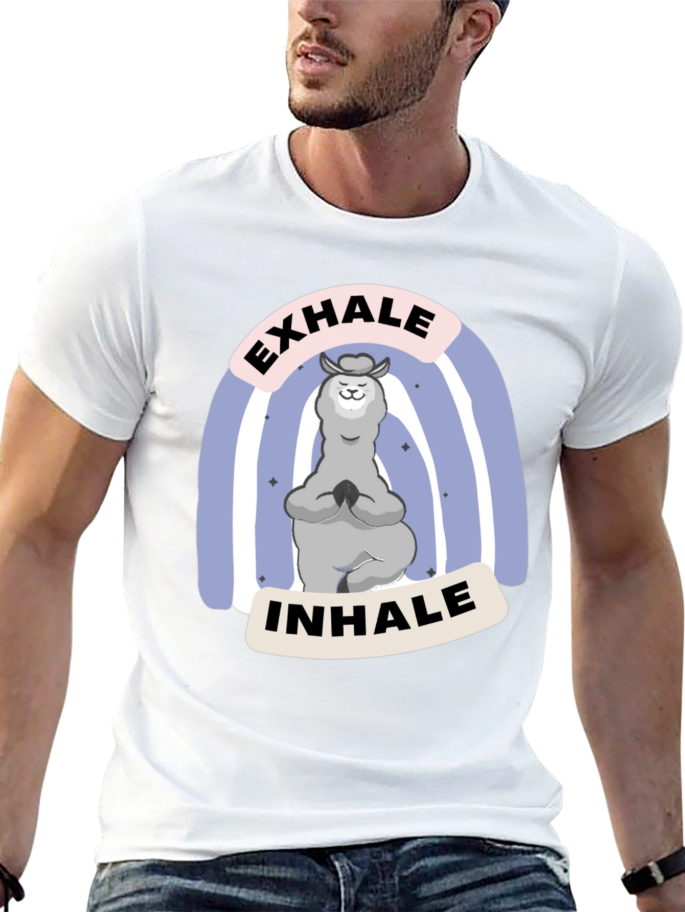 Yoga Llama T-Shirt - Exhale Inhale Relax Tee