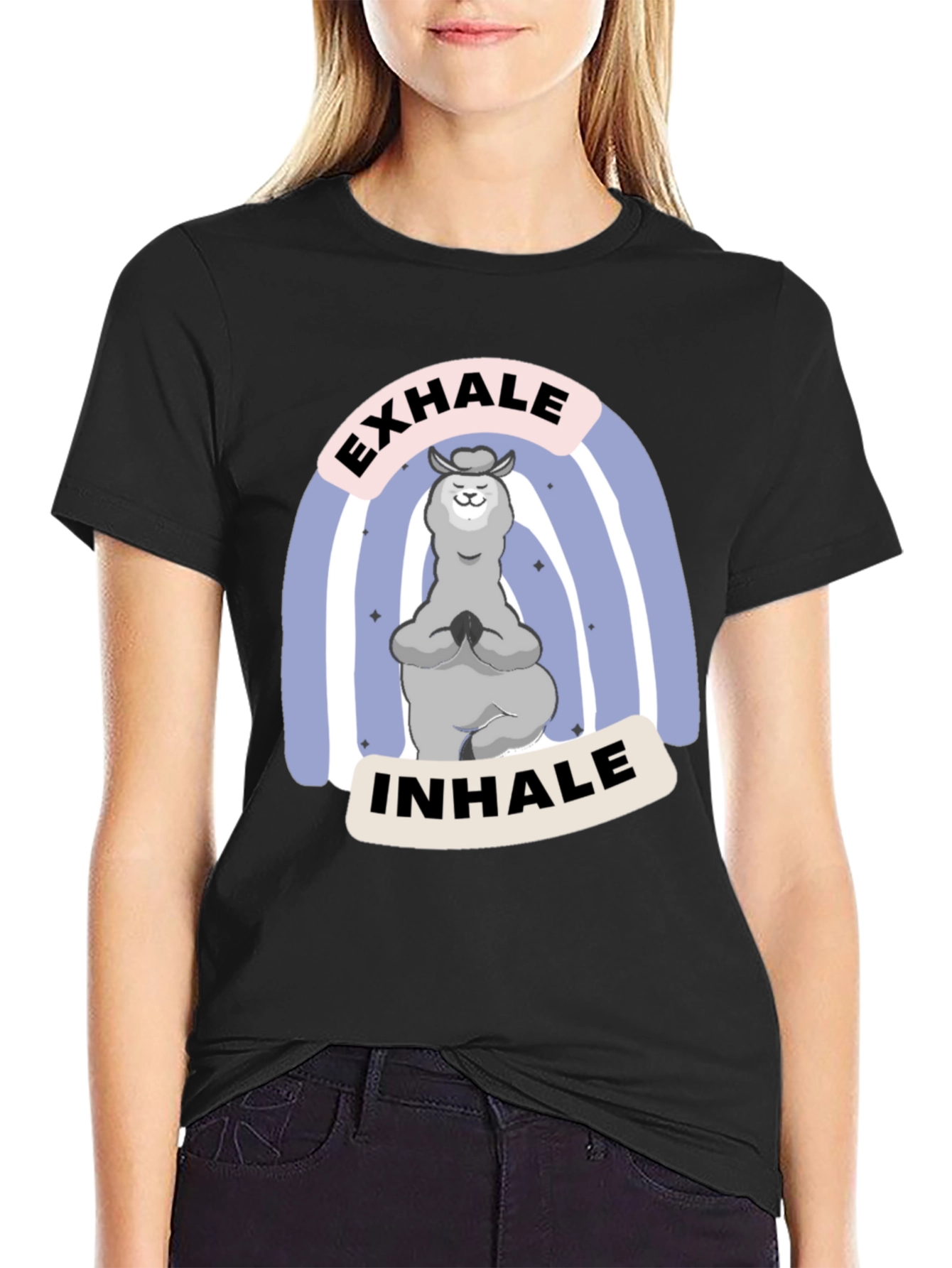 Yoga Llama T-Shirt - Exhale Inhale Relax Tee
