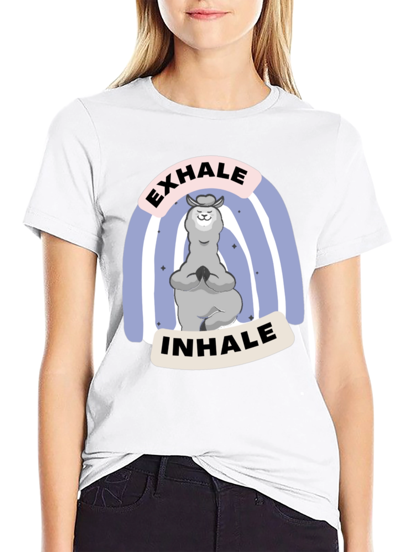 Yoga Llama T-Shirt - Exhale Inhale Relax Tee