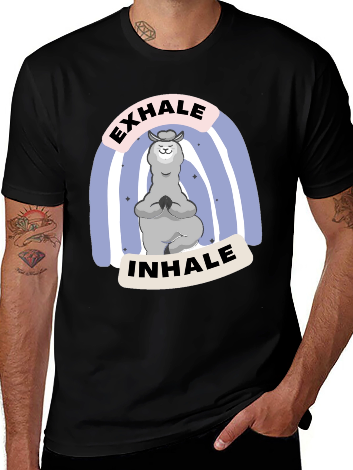 Yoga Llama T-Shirt - Exhale Inhale Relax Tee