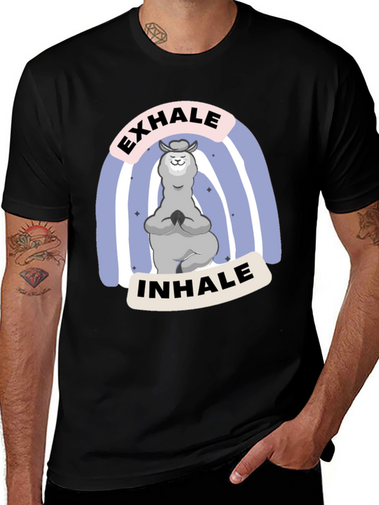 Yoga Llama T-Shirt - Exhale Inhale Relax Tee