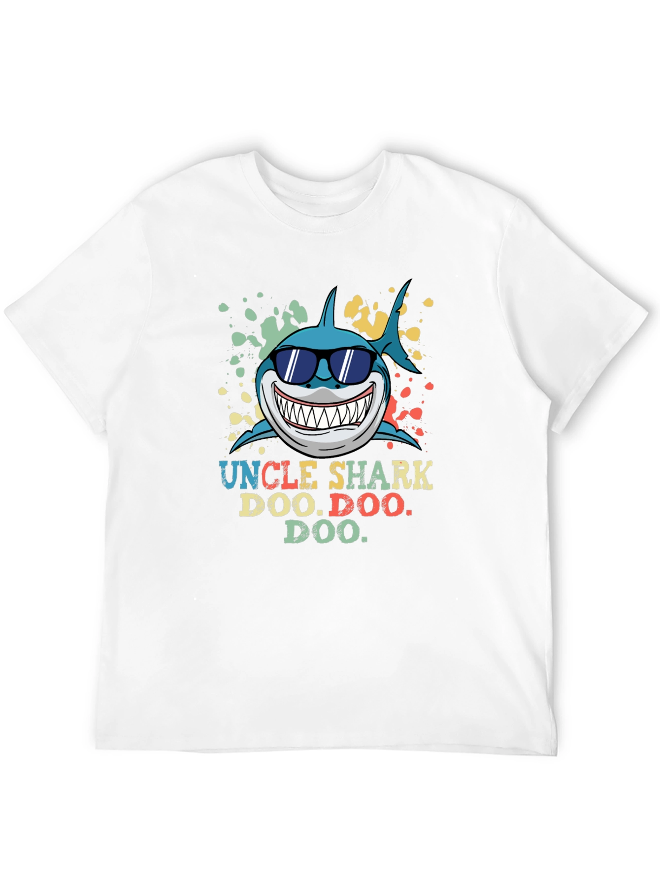 Uncle Shark Doo Doo Doo Mens Black T-Shirt