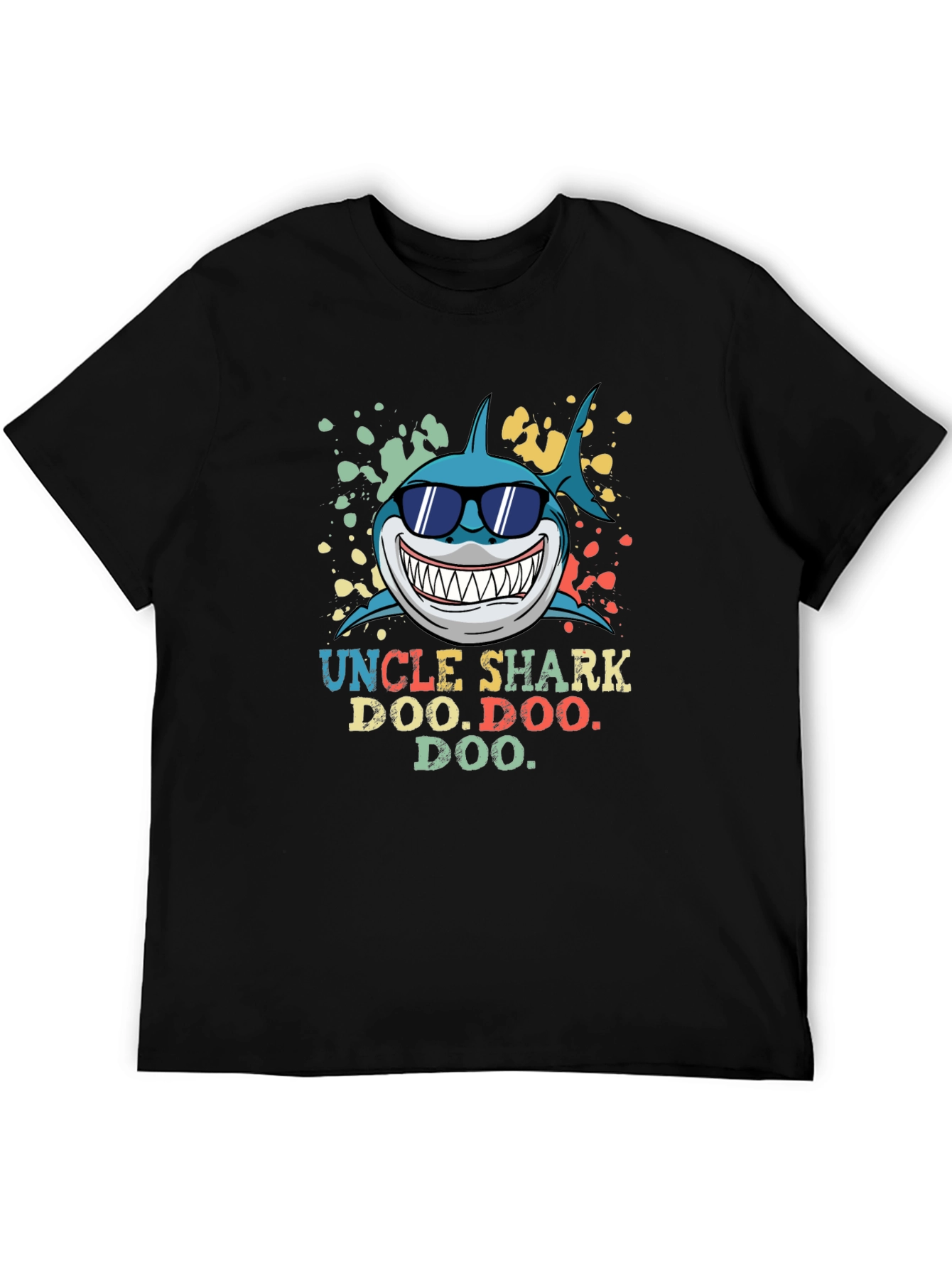 Uncle Shark Doo Doo Doo Mens Black T-Shirt