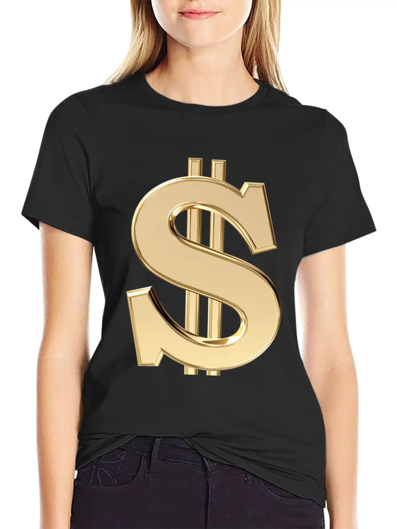 3D Dollar Sign Relaxed Everyday Tee – Lightweight And Durable Cotton