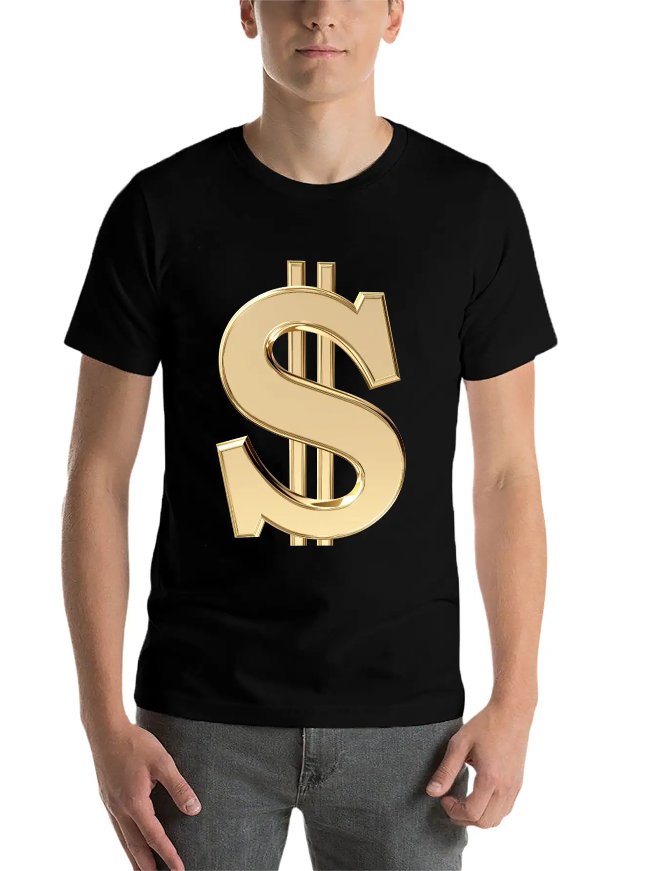 3D Dollar Sign Relaxed Everyday Tee – Lightweight And Durable Cotton