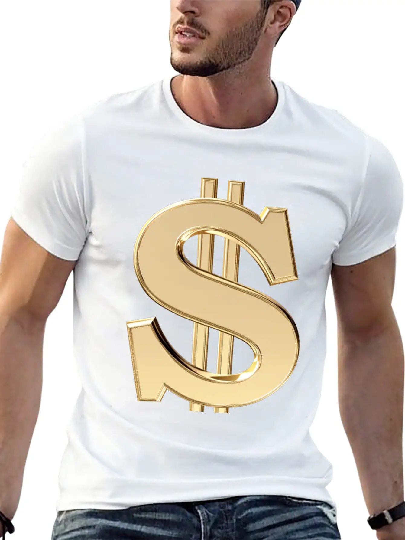 3D Dollar Sign Relaxed Everyday Tee – Lightweight And Durable Cotton
