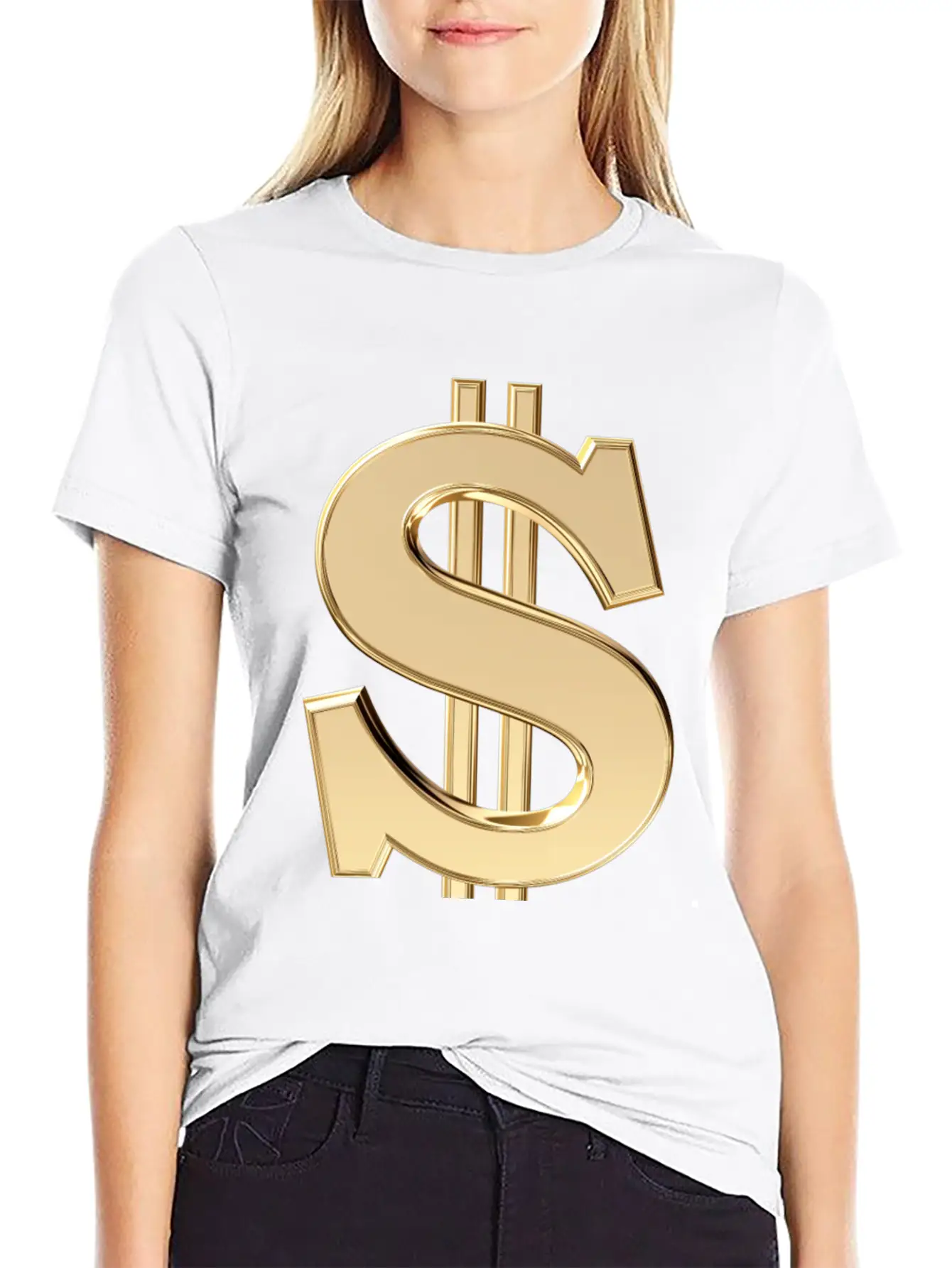 3D Dollar Sign Relaxed Everyday Tee – Lightweight And Durable Cotton