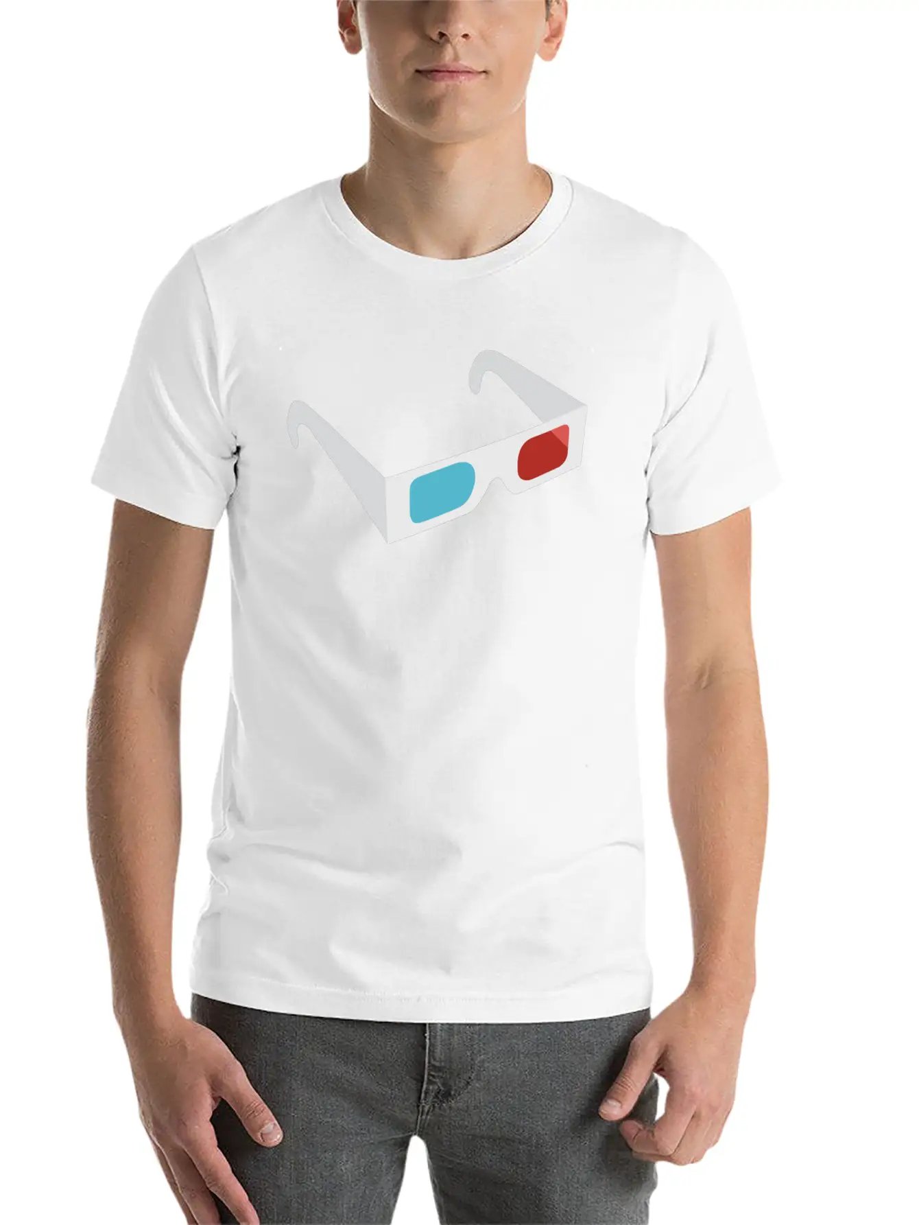 3D Glasses Classic Fit Graphic Tee For Daily Comfort – Unisex Cotton Shirt