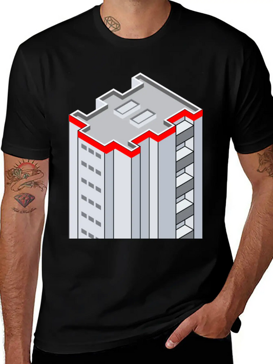 3D Isometric Building Essential Cotton Tee For Daily Outfits – Unisex Style