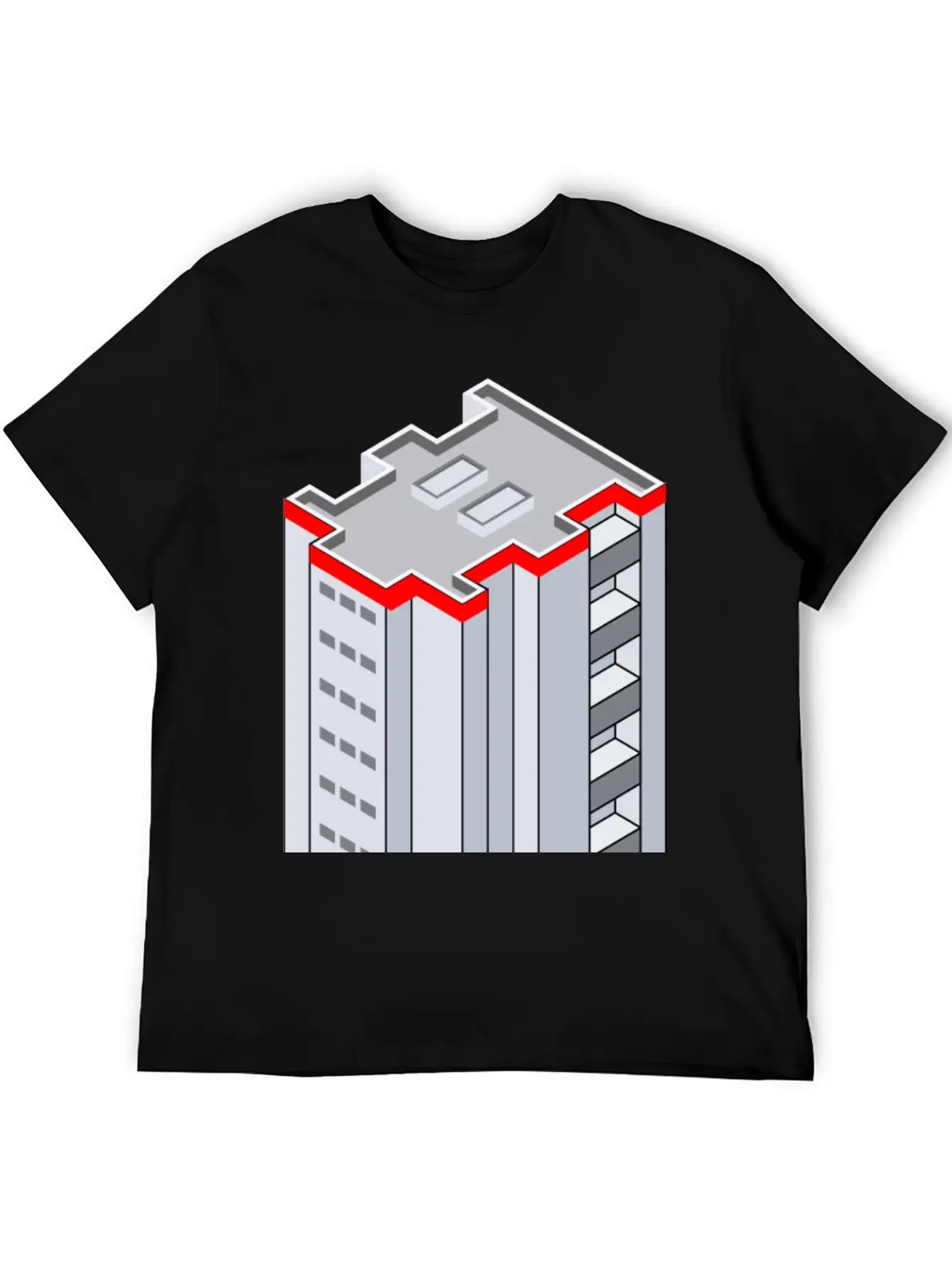 3D Isometric Building Essential Cotton Tee For Daily Outfits – Unisex Style