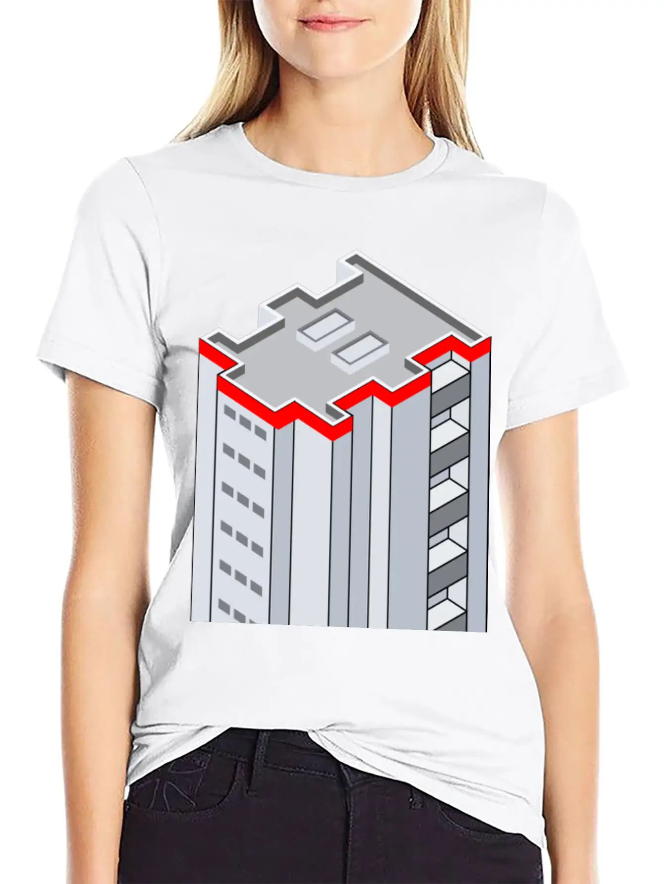 3D Isometric Building Essential Cotton Tee For Daily Outfits – Unisex Style