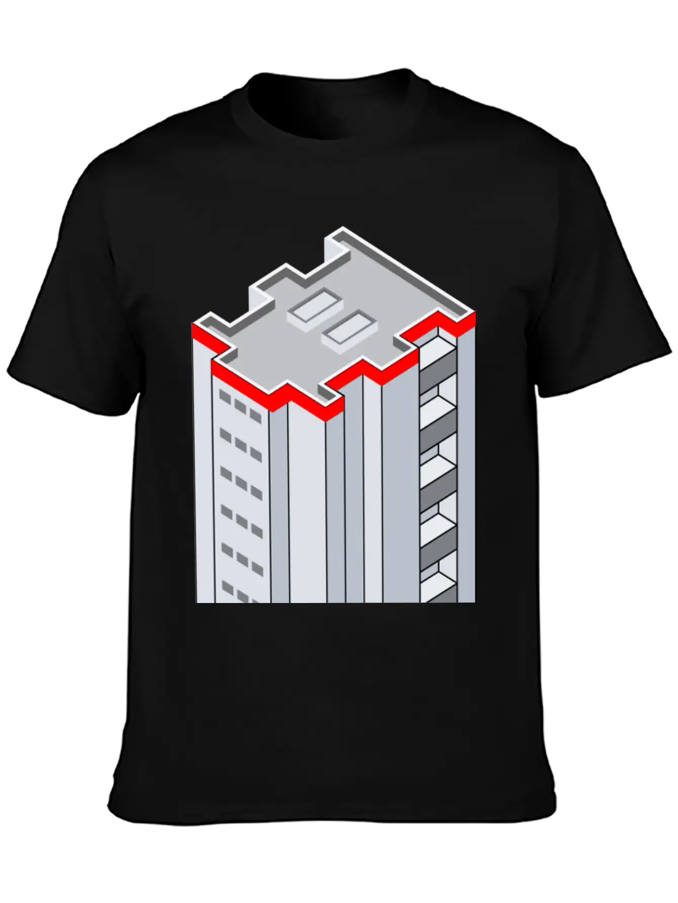 3D Isometric Building Essential Cotton Tee For Daily Outfits – Unisex Style