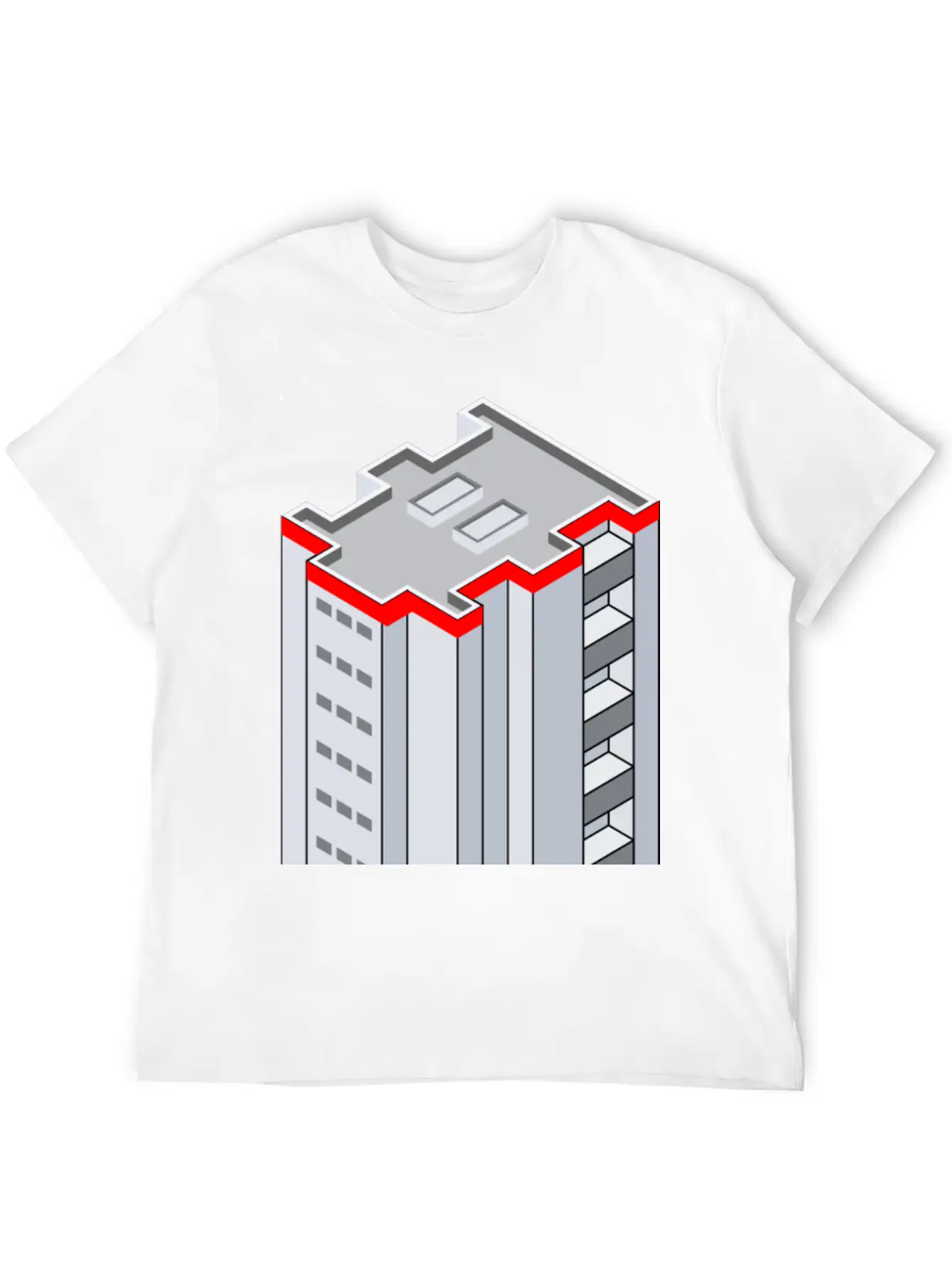 3D Isometric Building Essential Cotton Tee For Daily Outfits – Unisex Style