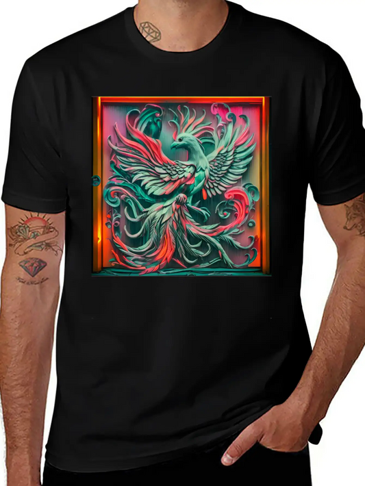 3D Phoenix.Bird Lightweight Cotton T-Shirt – Daily Comfort Graphic Shirt