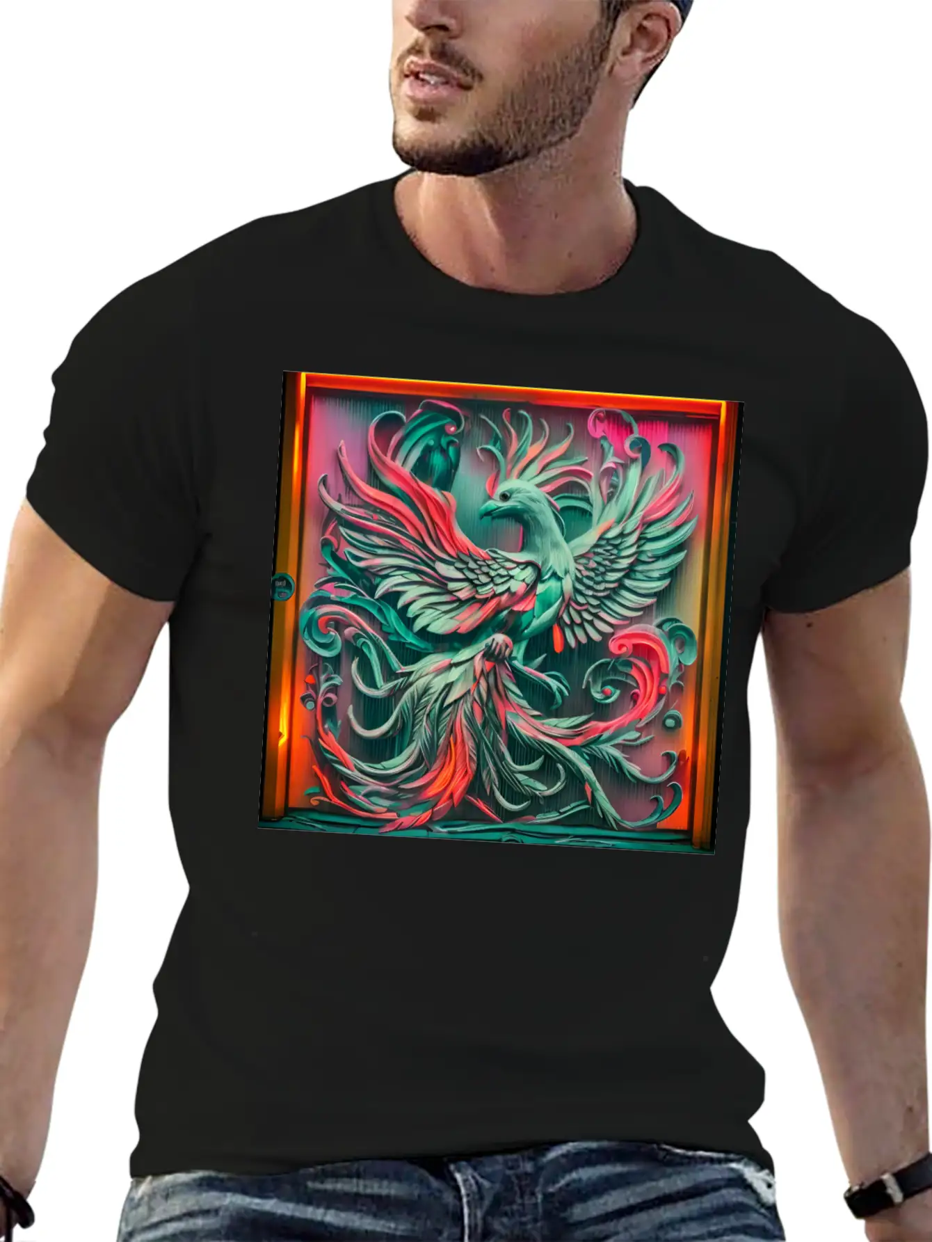 3D Phoenix.Bird Lightweight Cotton T-Shirt – Daily Comfort Graphic Shirt