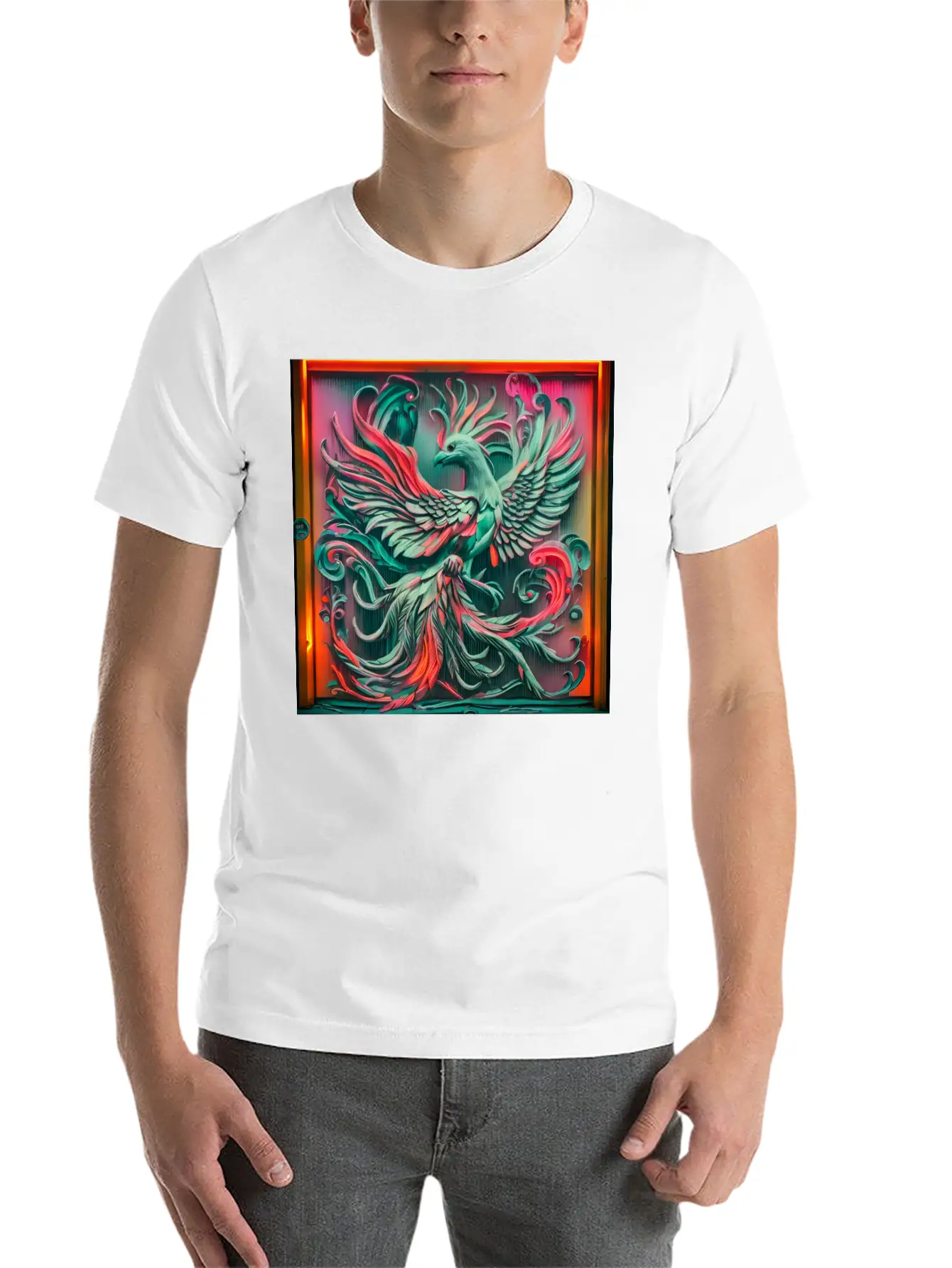 3D Phoenix.Bird Lightweight Cotton T-Shirt – Daily Comfort Graphic Shirt