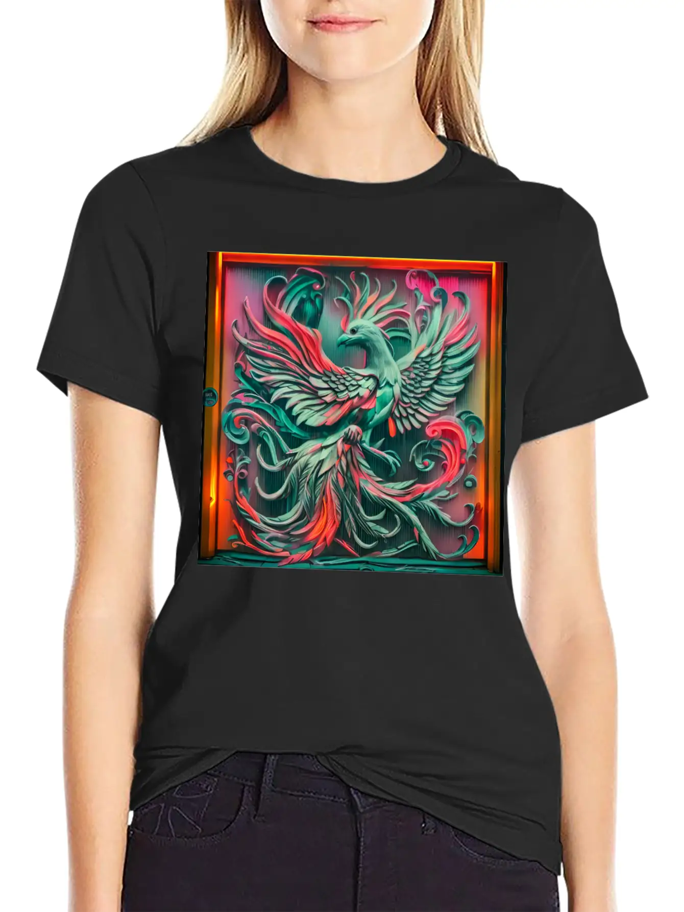 3D Phoenix.Bird Lightweight Cotton T-Shirt – Daily Comfort Graphic Shirt