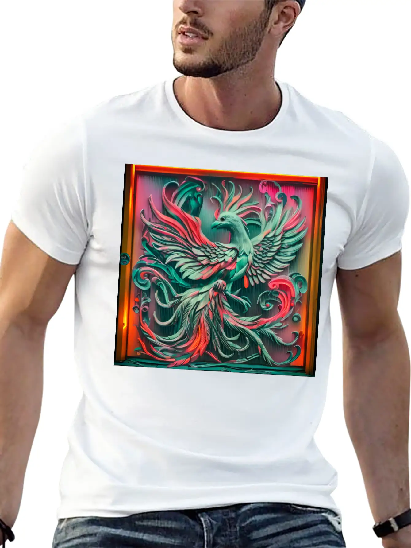 3D Phoenix.Bird Lightweight Cotton T-Shirt – Daily Comfort Graphic Shirt