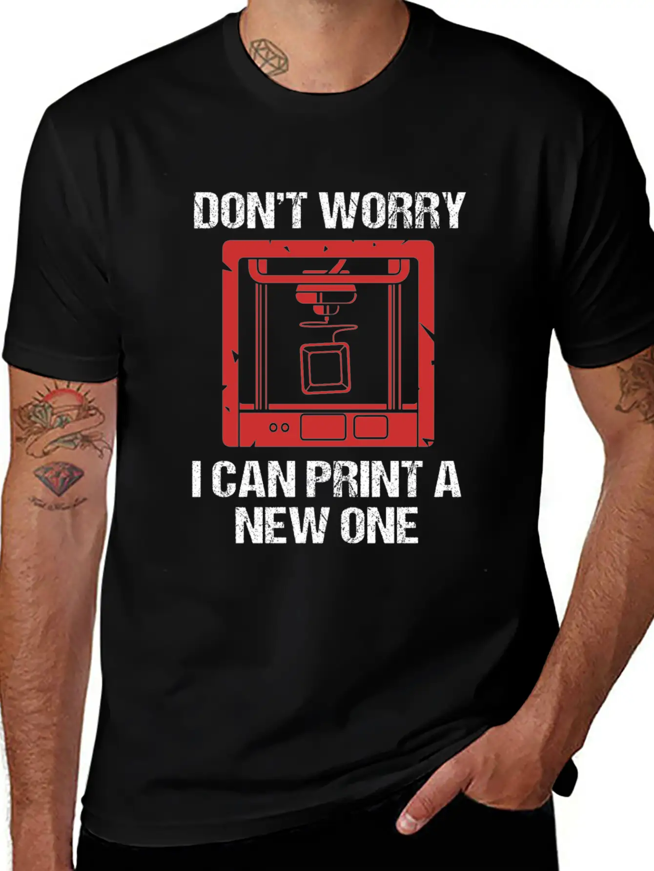 3D Printing Dont Worry I Can Print A New One Soft Cotton Short Sleeve Tee – Unisex Wardrobe Staple